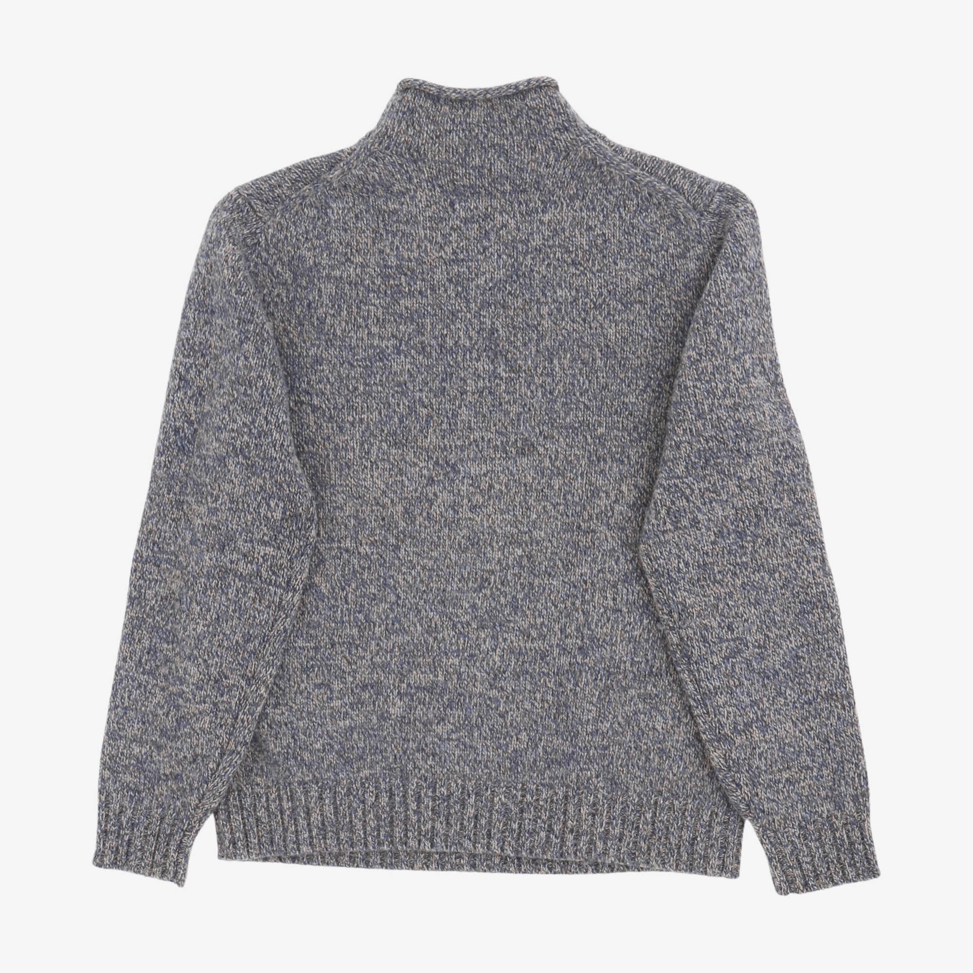 Marled Knit Mock Neck Sweater