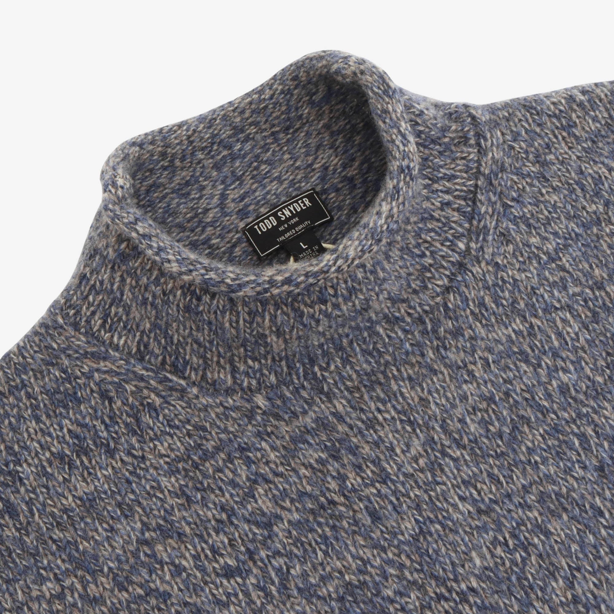 Marled Knit Mock Neck Sweater