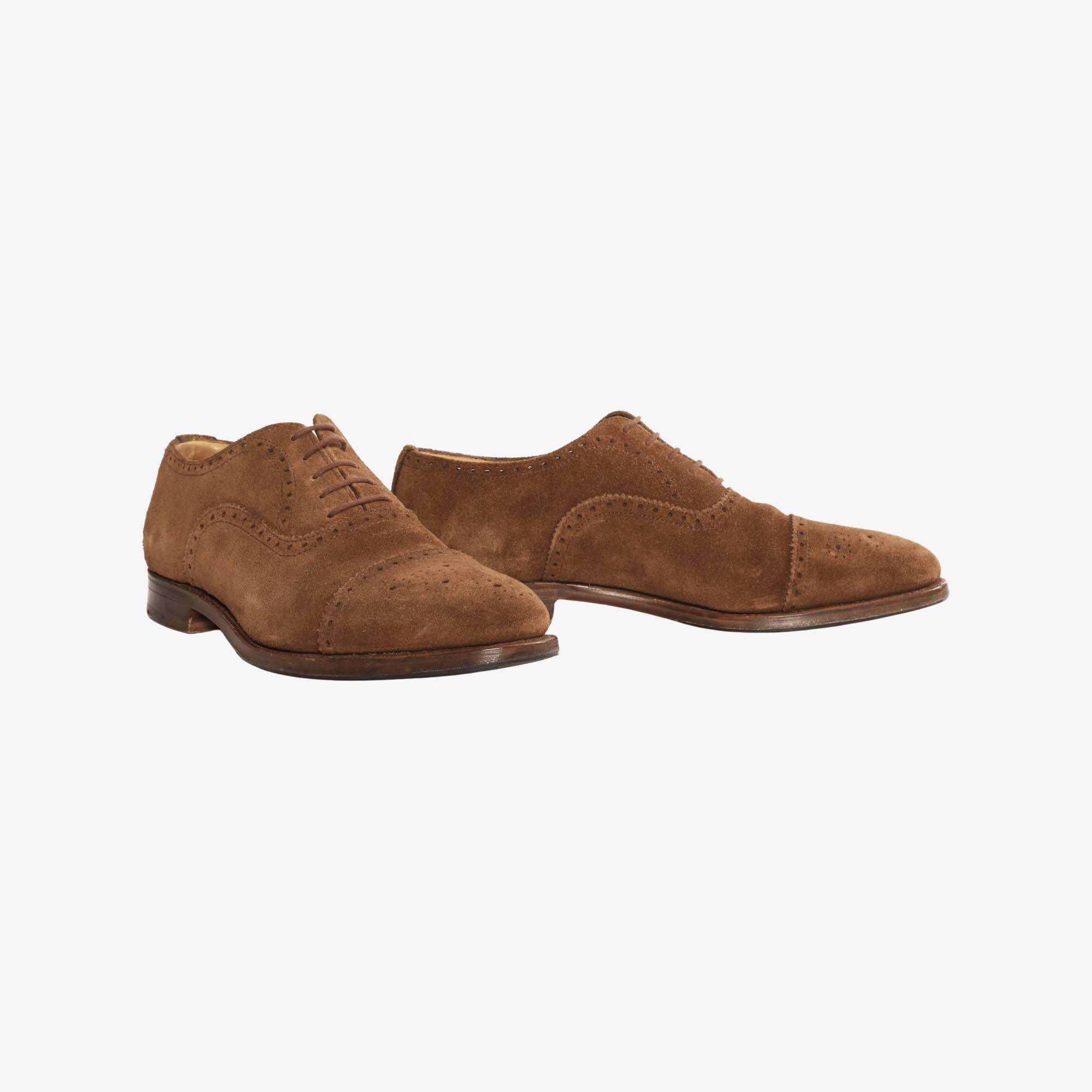 Perforated Suede Semi Brogue Oxford (Peal & Co)