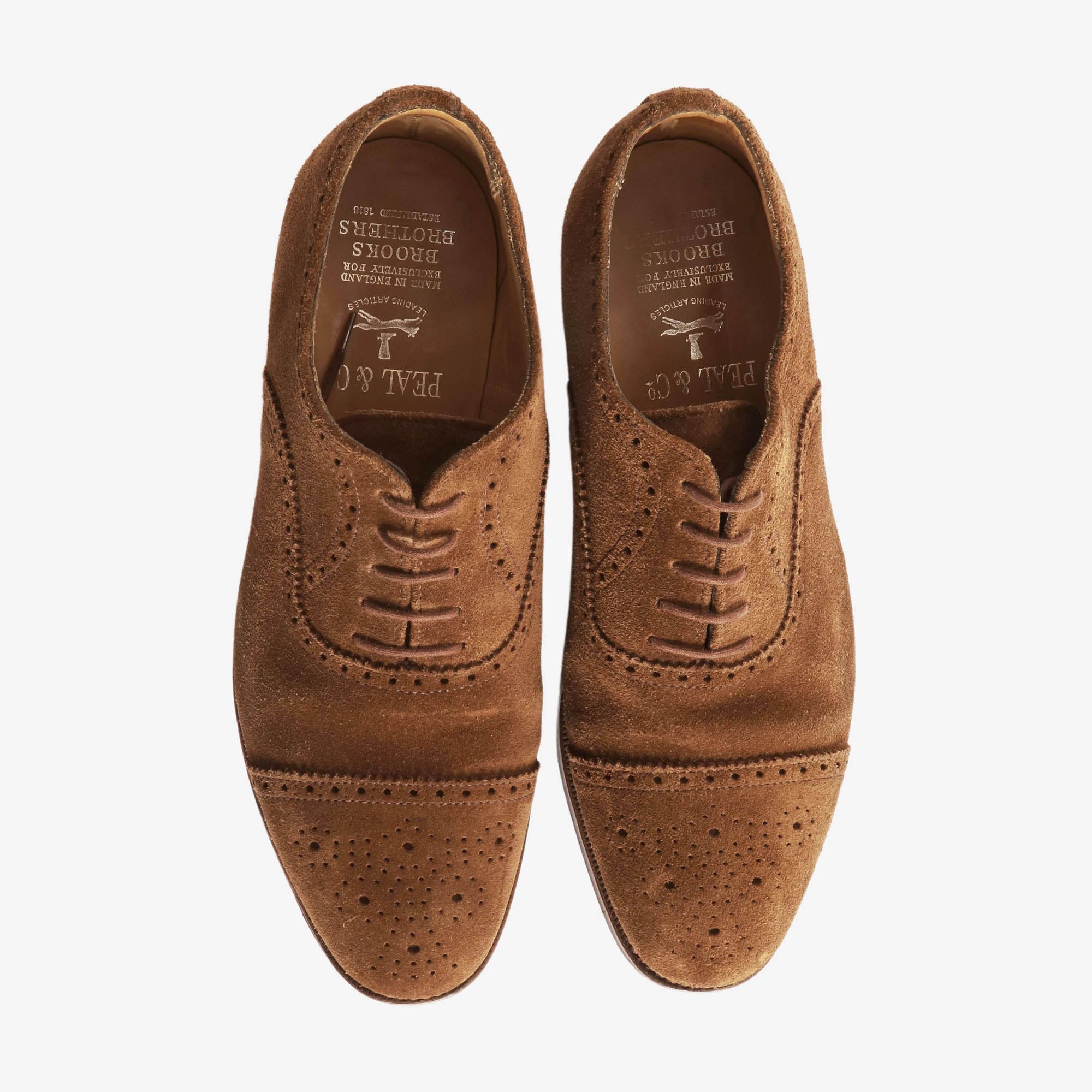 Perforated Suede Semi Brogue Oxford (Peal & Co)
