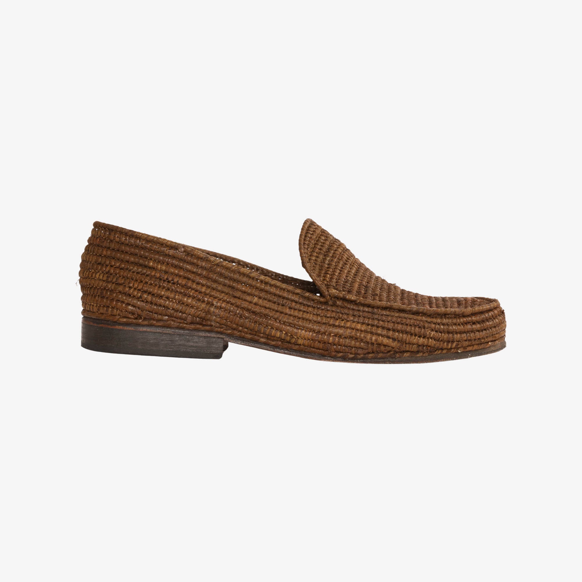 Raffia Moccasin Toe Loafers