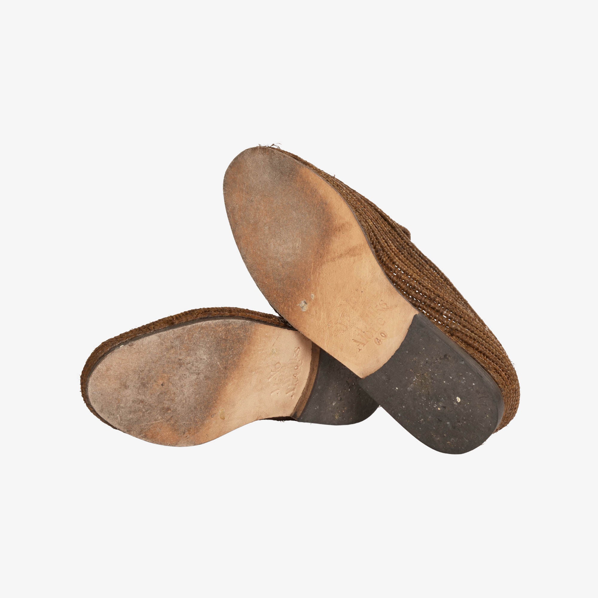 Raffia Moccasin Toe Loafers