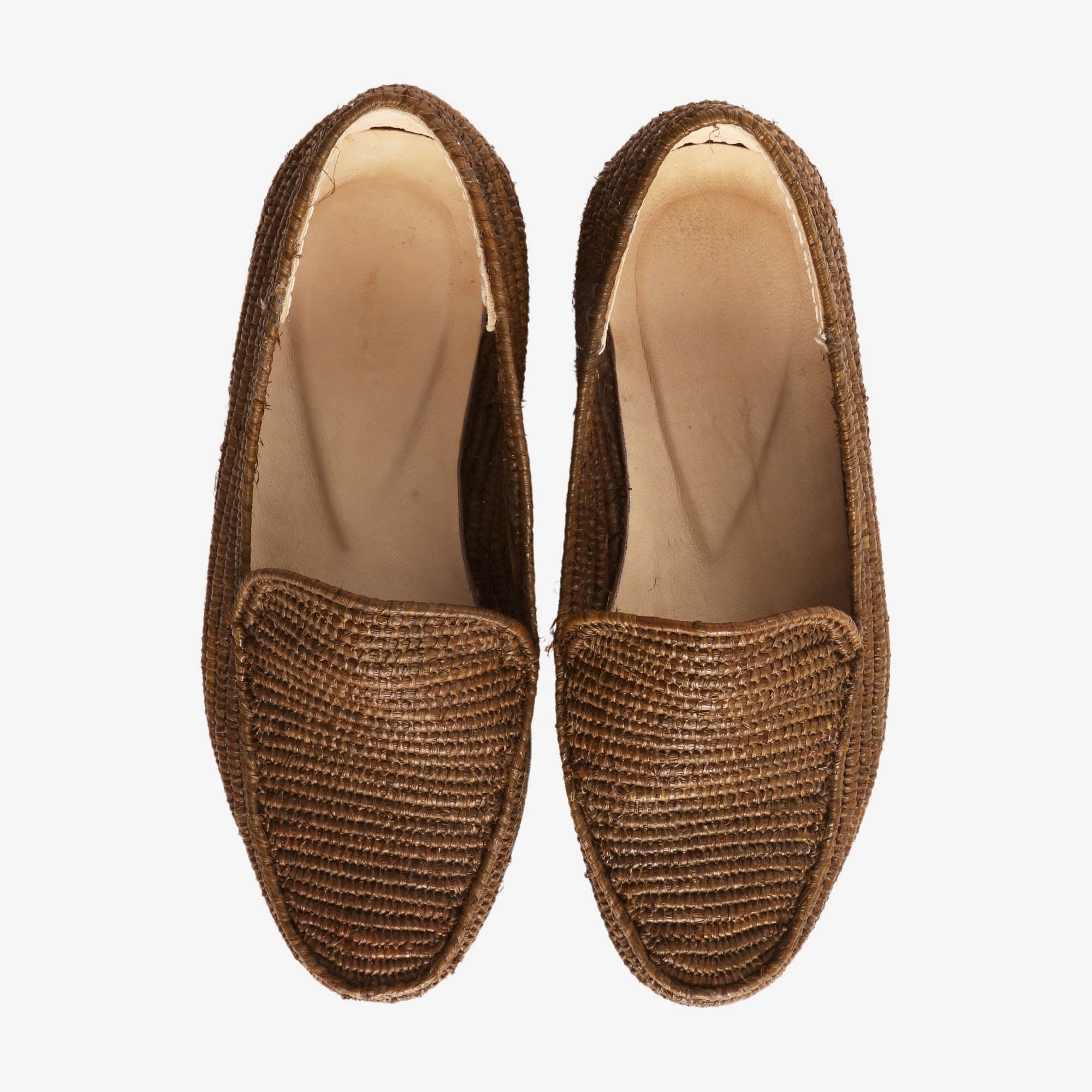Raffia Moccasin Toe Loafers