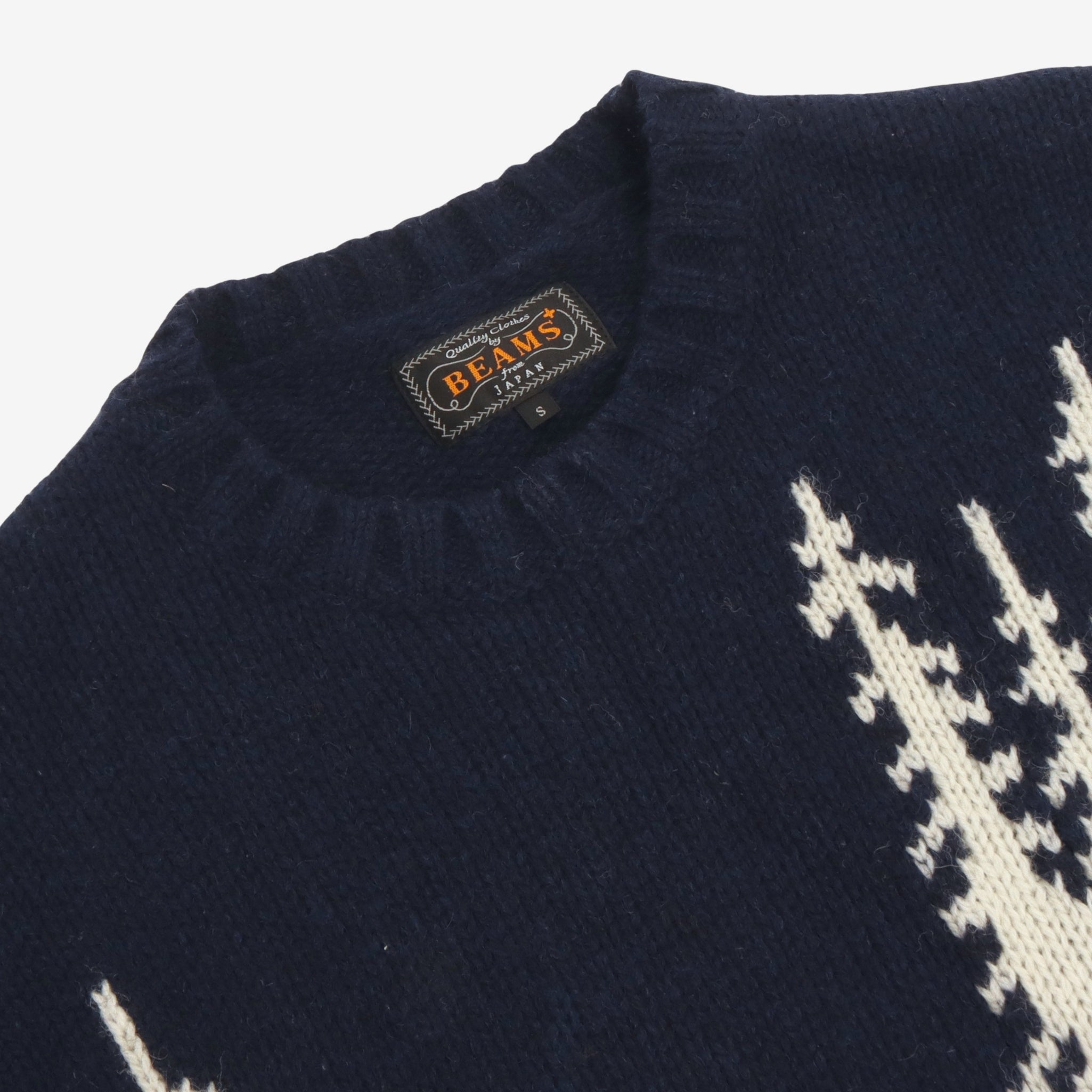 Intarsia 3 Gauge Bear Crewneck Sweater