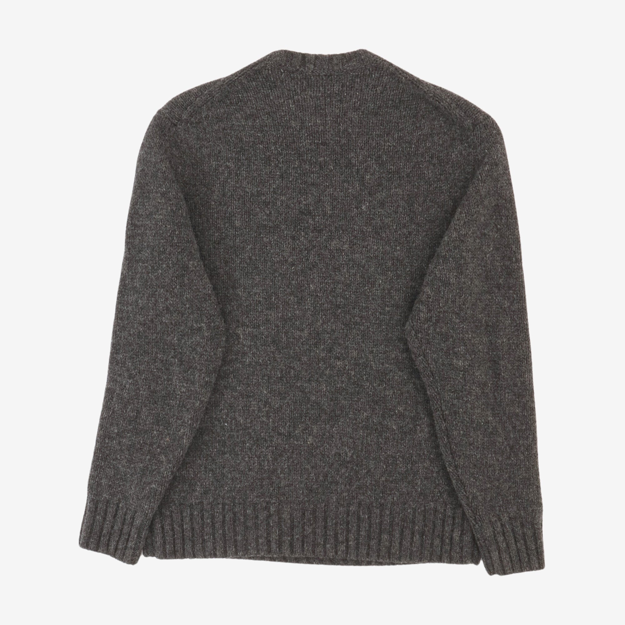 Intarsia 3 Gauge Wolf Crewneck Sweater