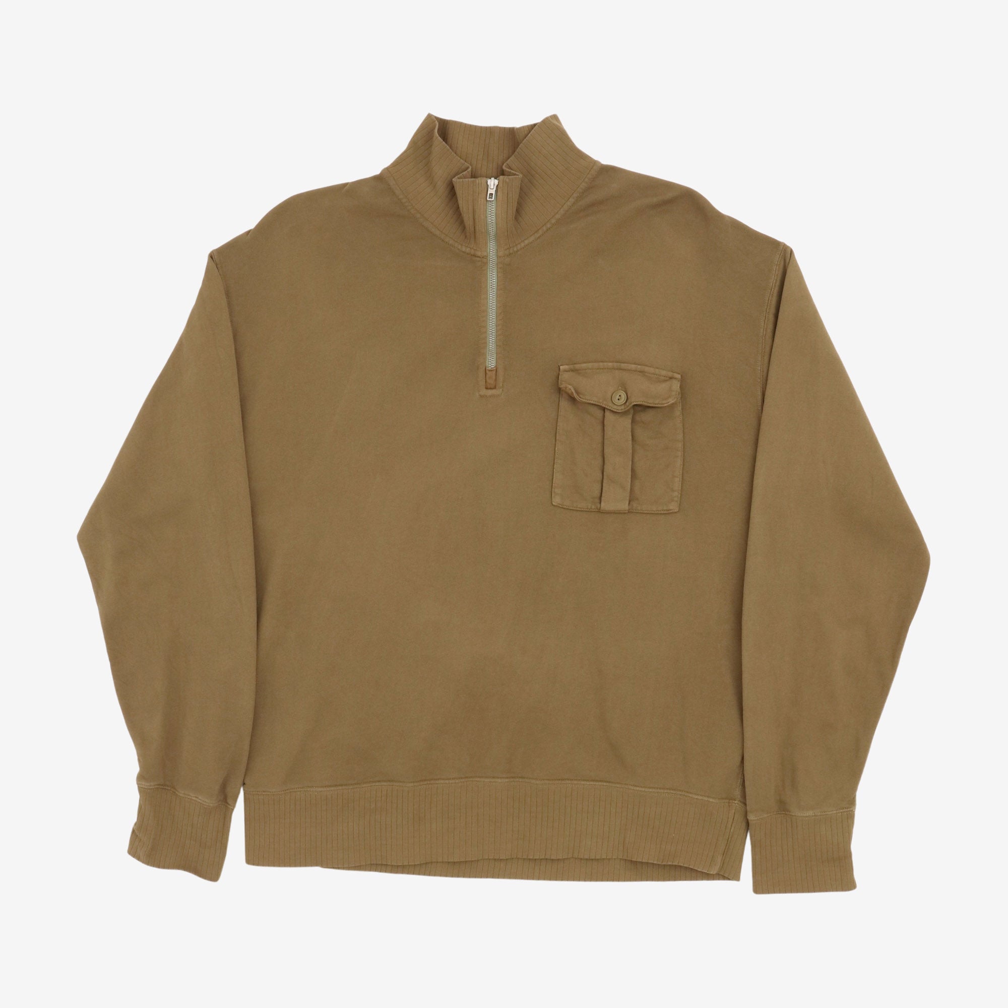Garment Dyed Half Zip Sweatshirt