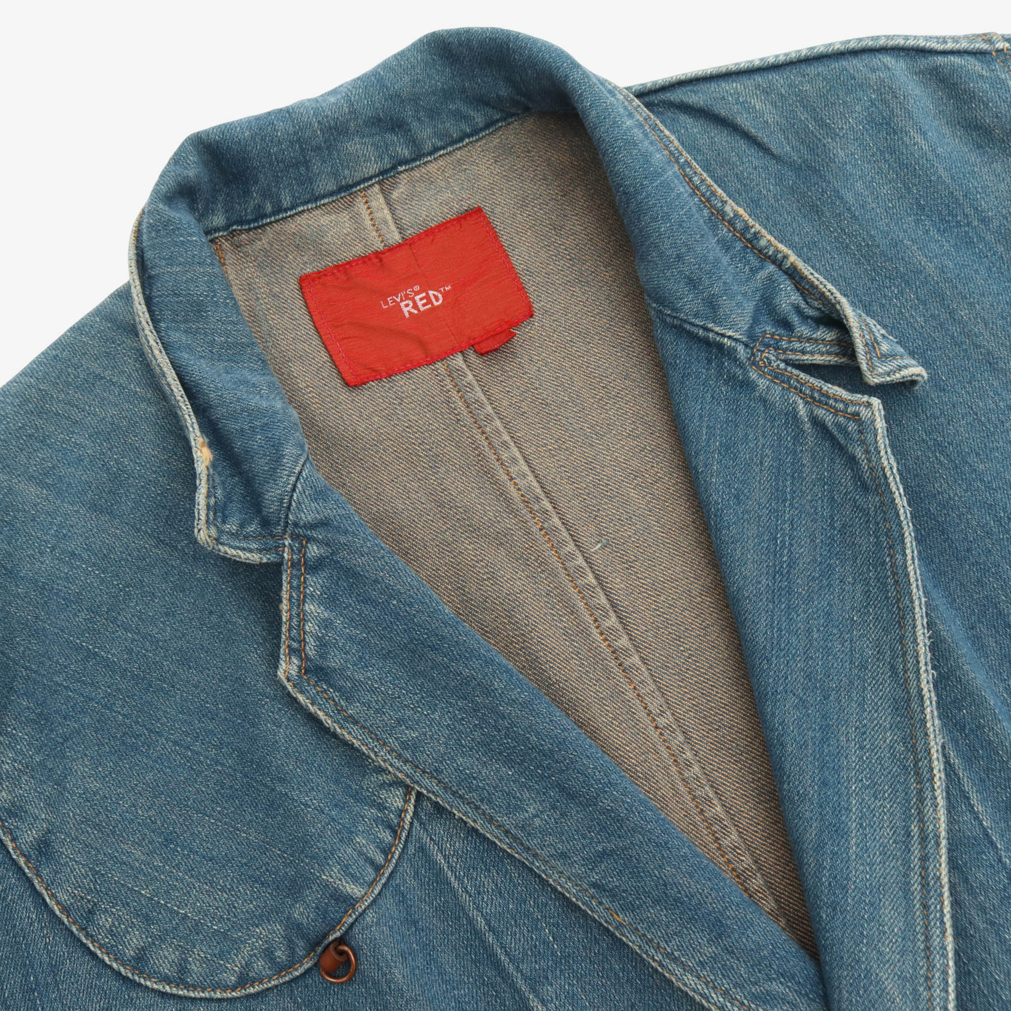 Red 2002 Guys Warped Denim Coat