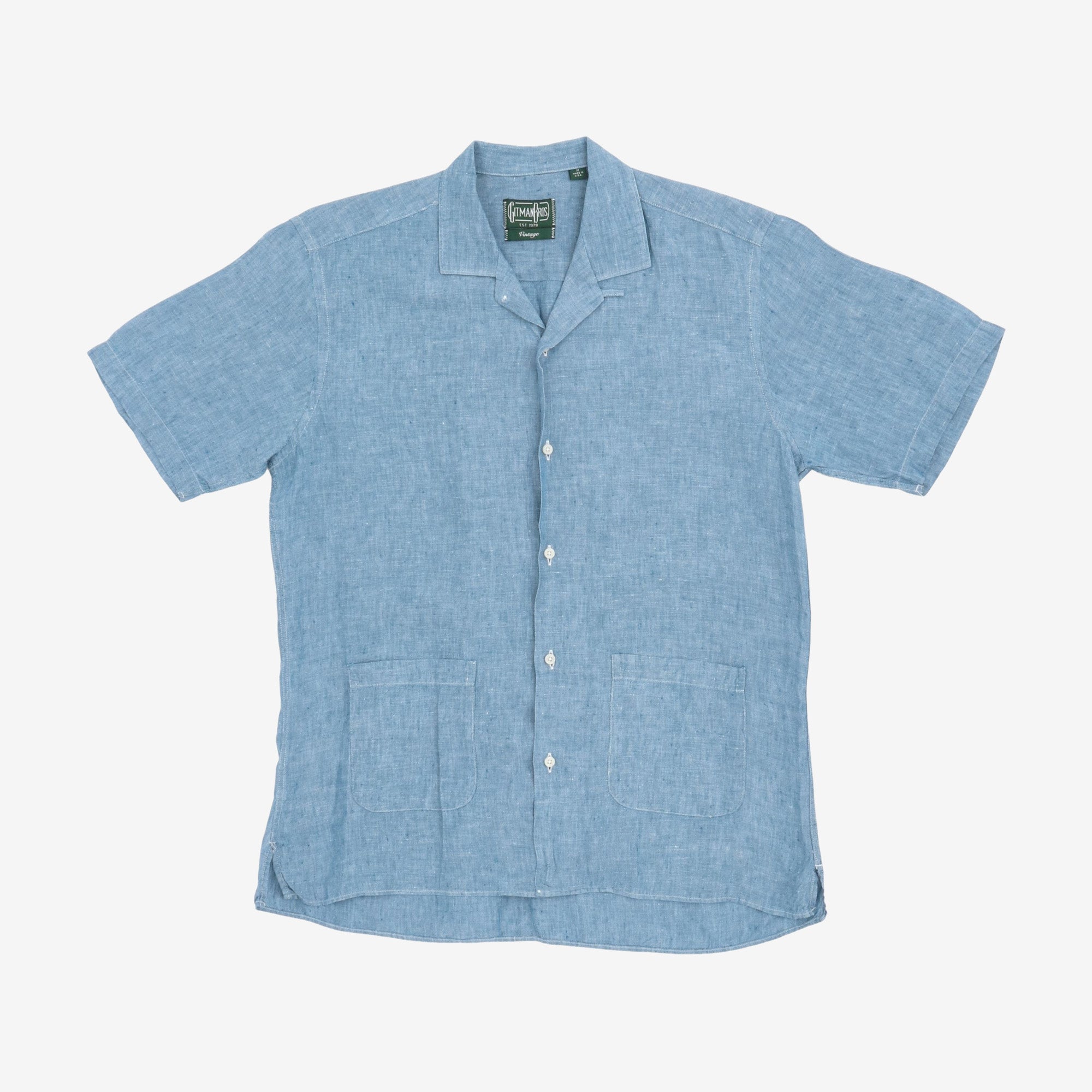 Spread Collar Linen Shirt