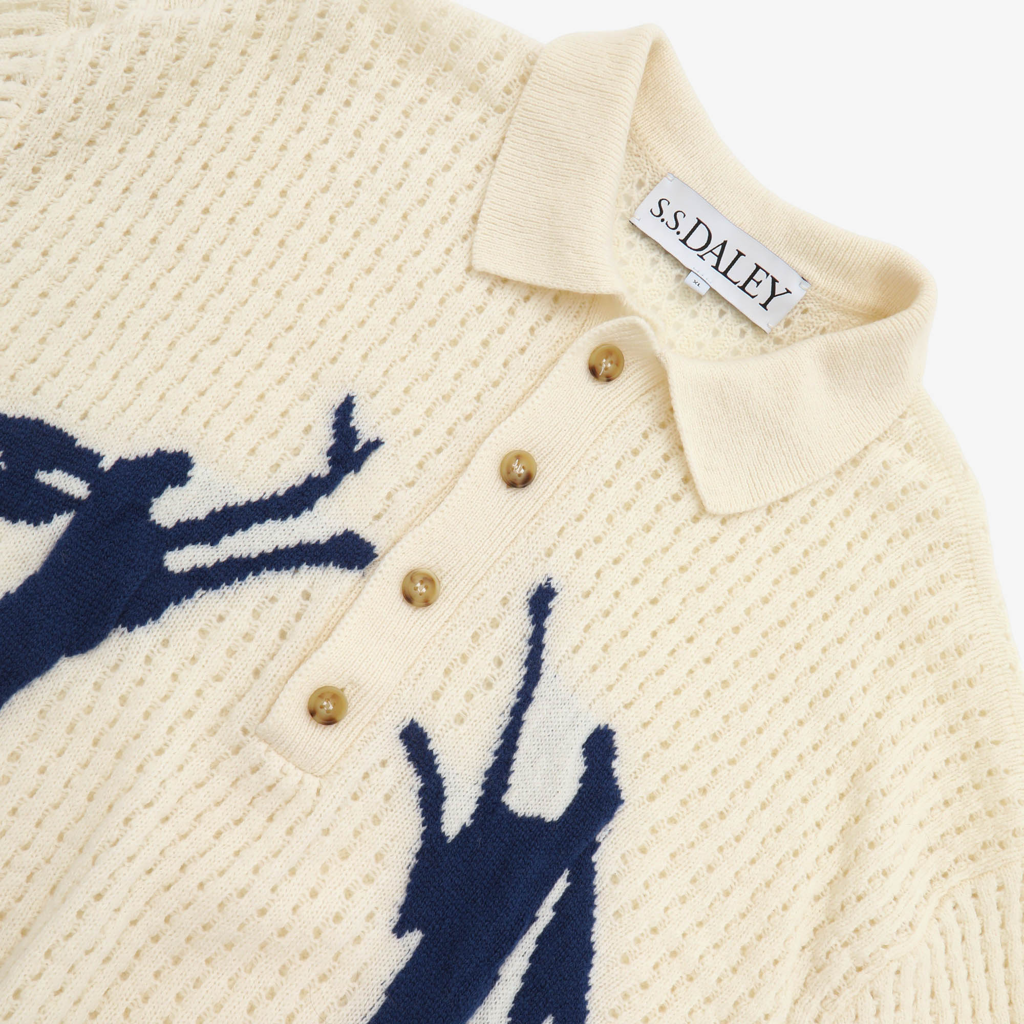 Delius Rabbit Motif Knitted Merino Polo