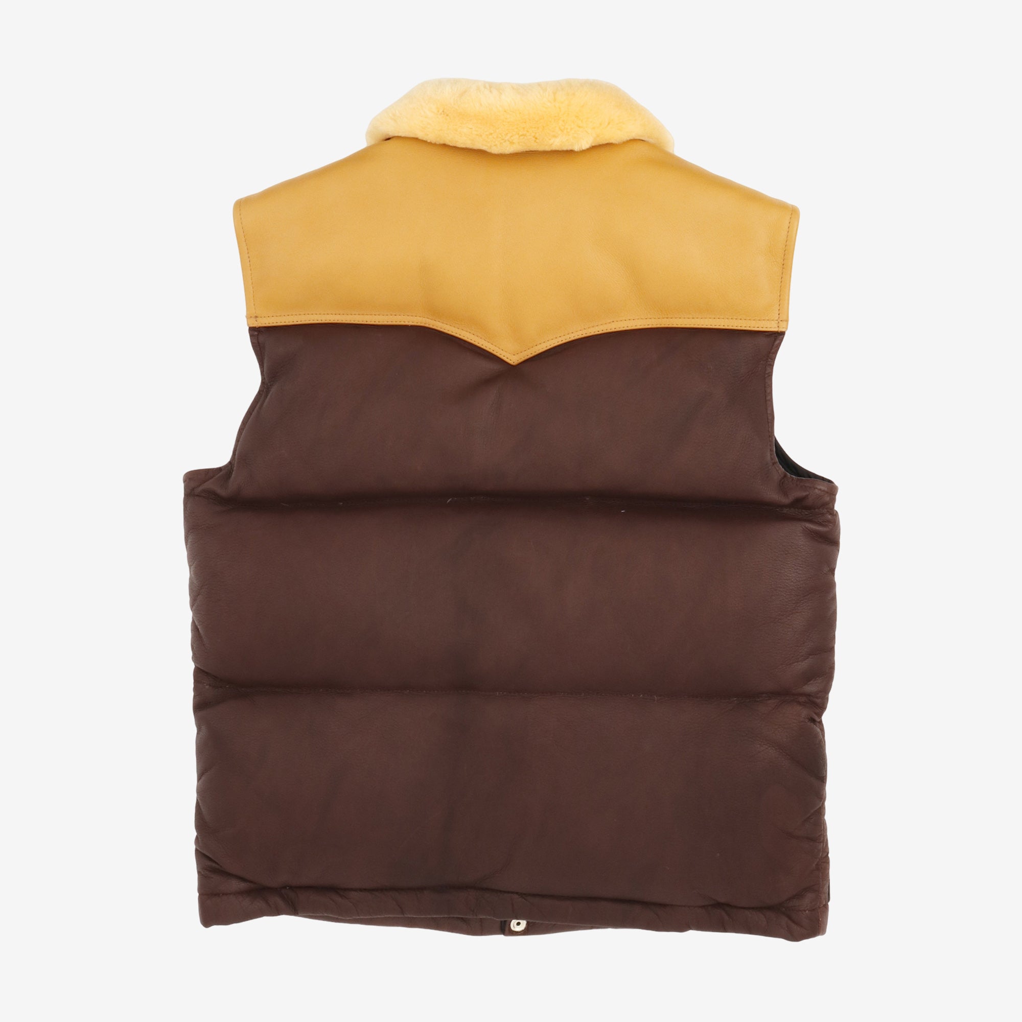 Mouton Collar Leather Vest