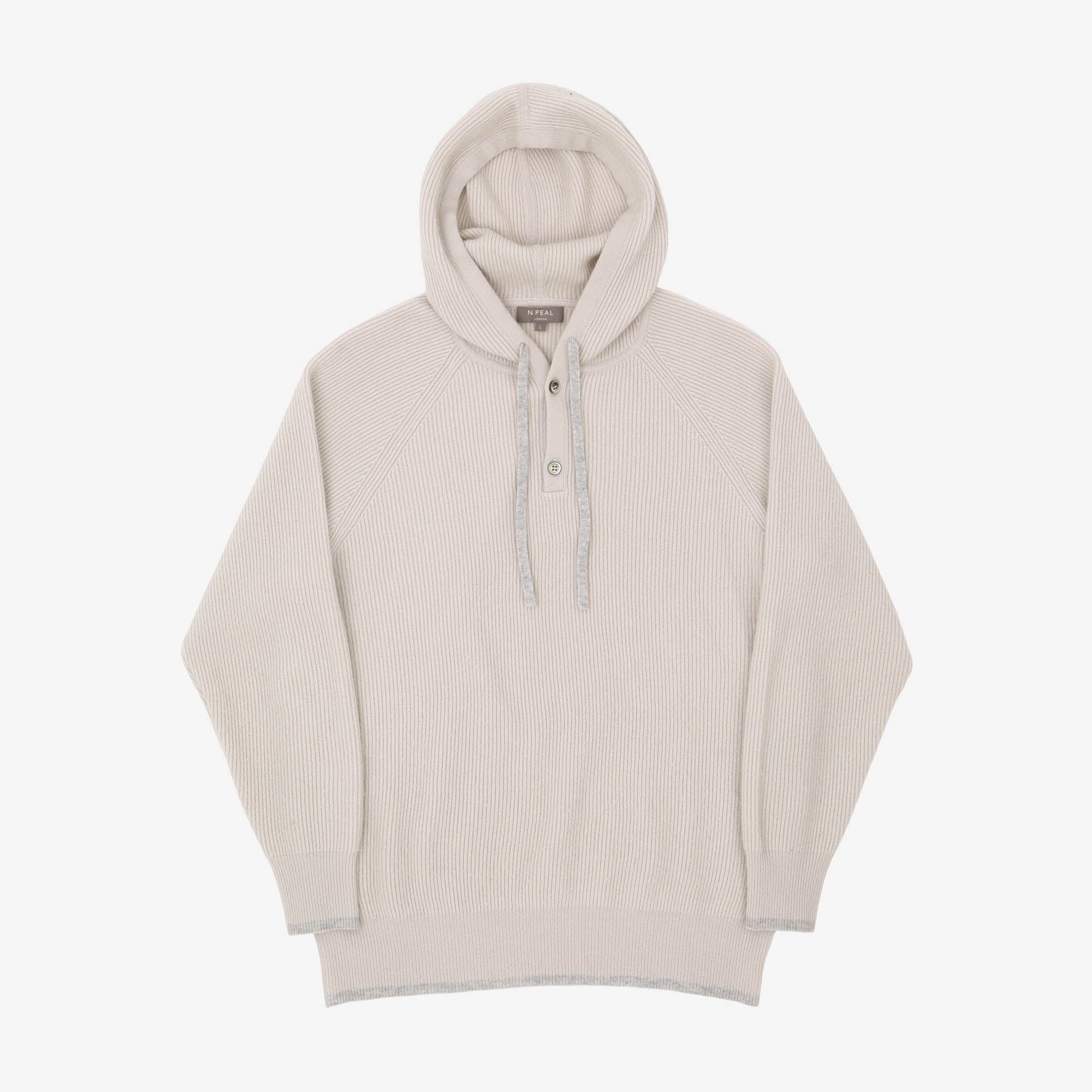Button Placket Cashmere Hoodie