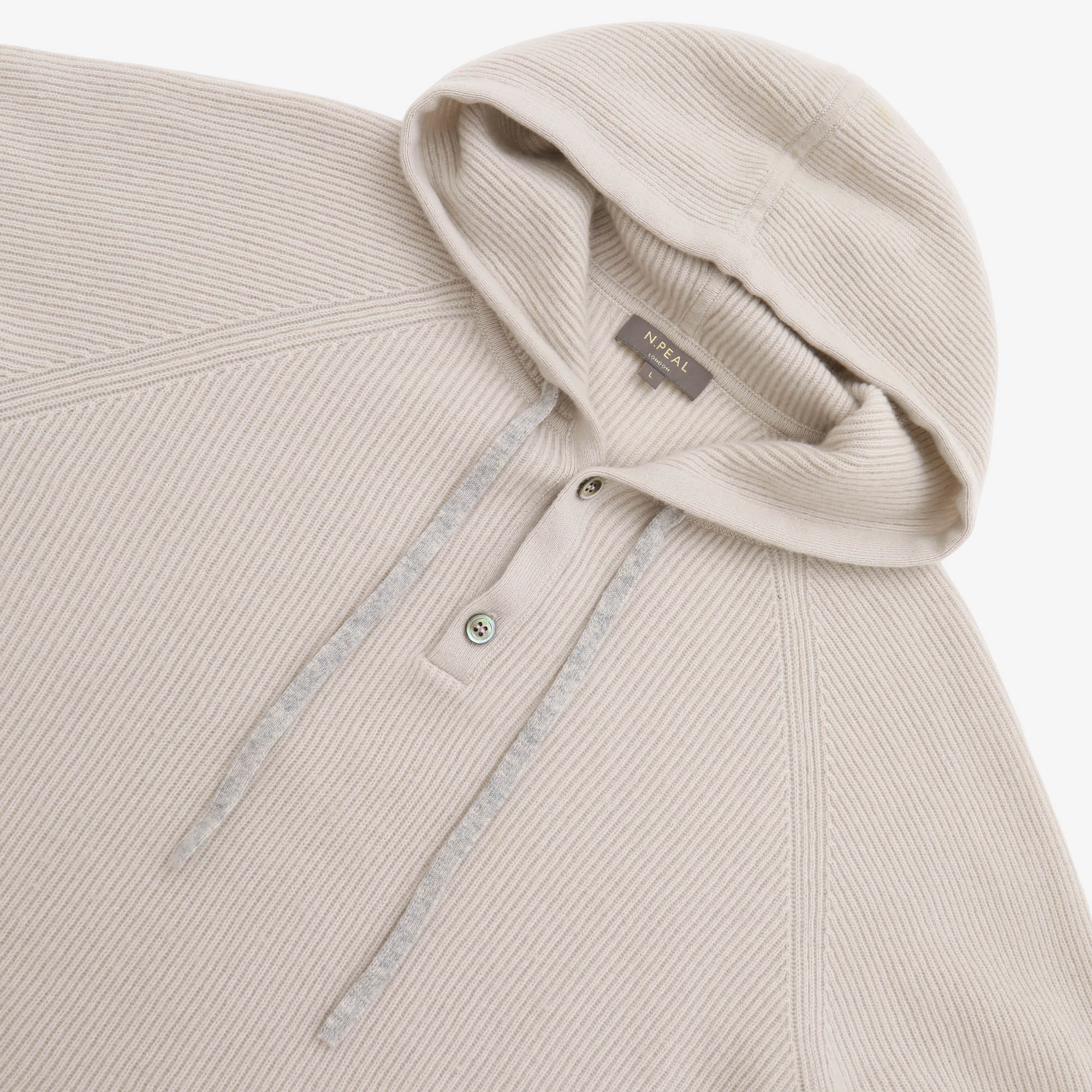 Button Placket Cashmere Hoodie