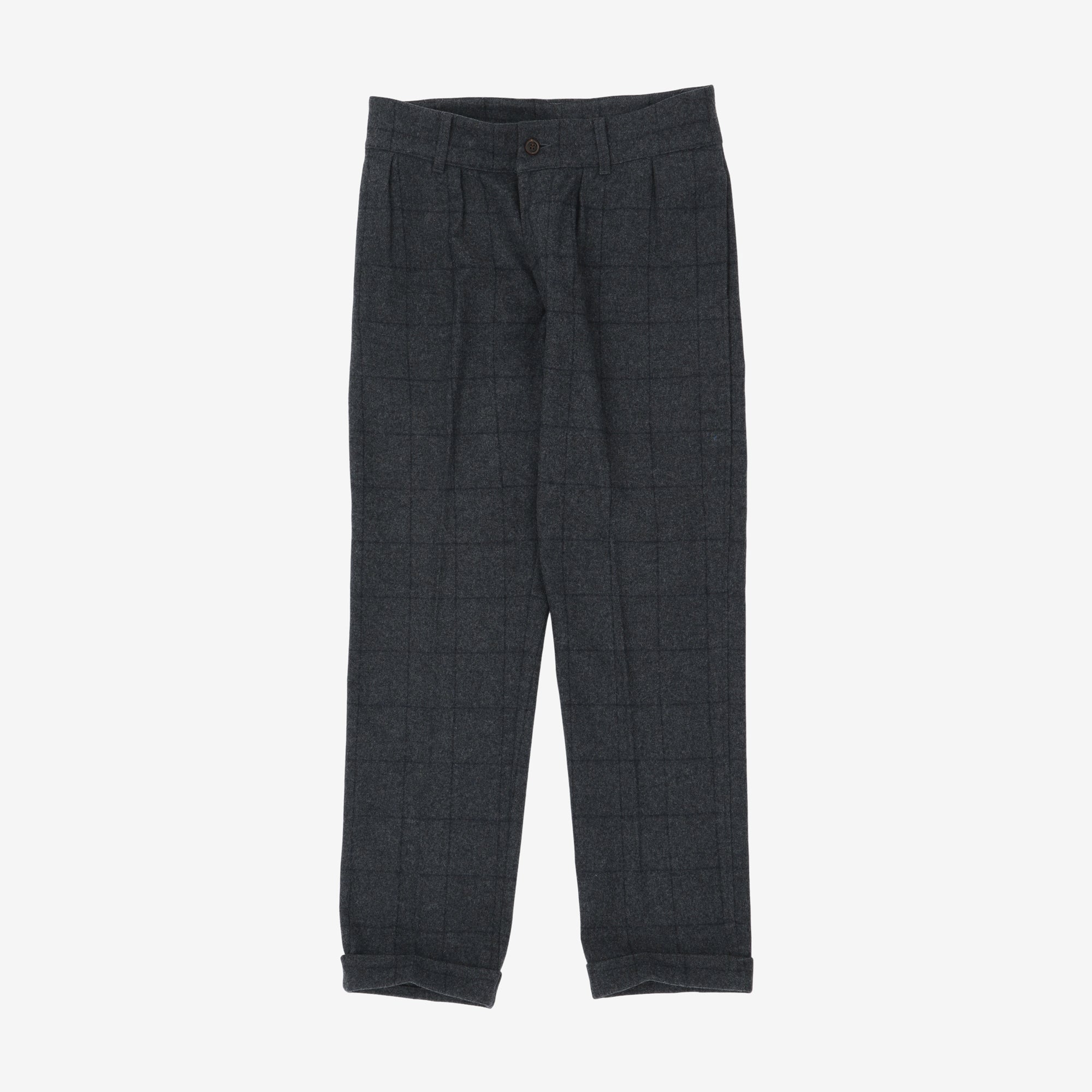 Fox Flannel Check Pleated Trousers (34W X 32L)