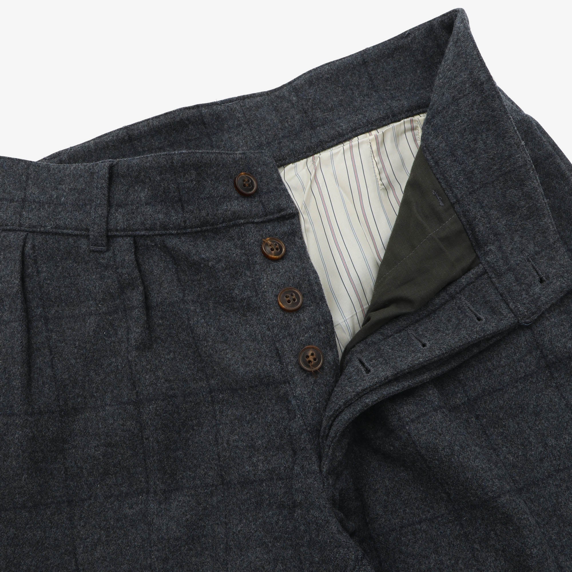 Fox Flannel Check Pleated Trousers (34W X 32L)