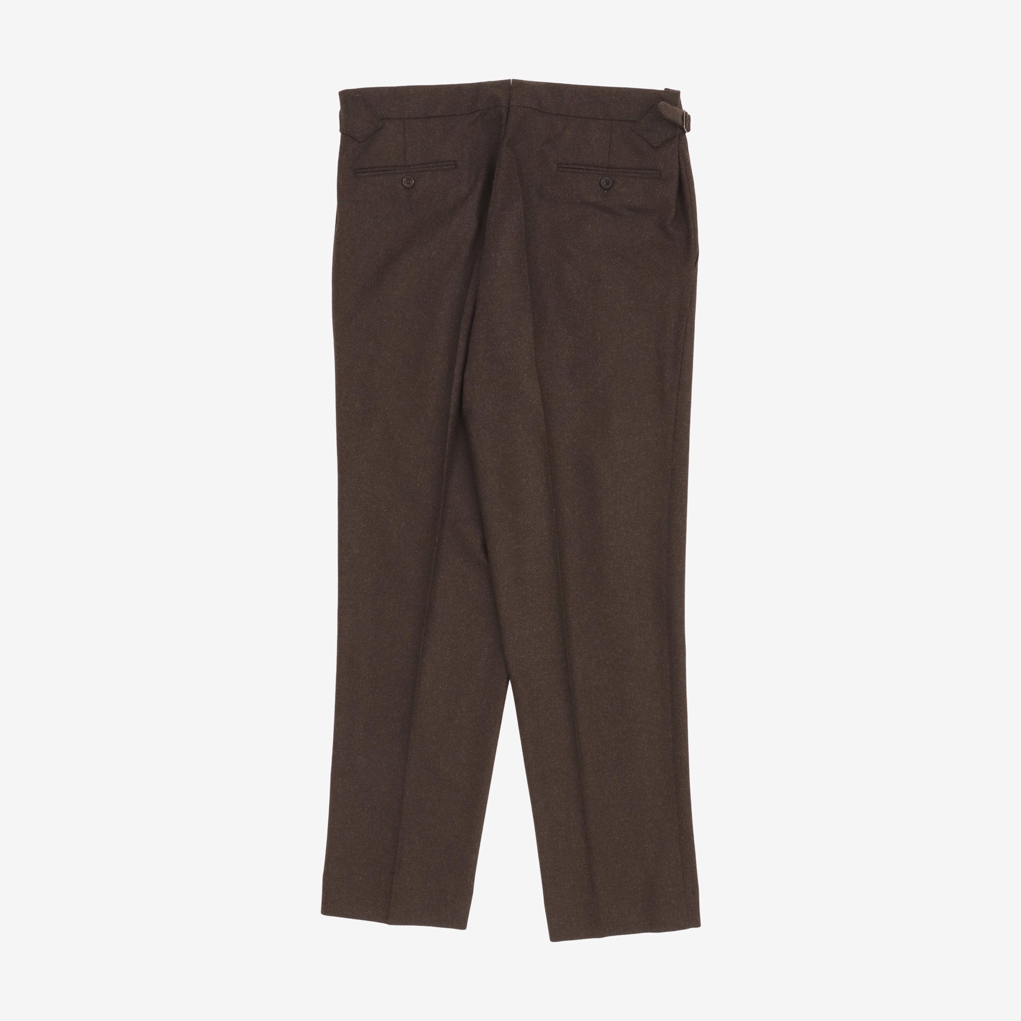 Duke Pleated Wool Flannel Trousers (38W X 32L)