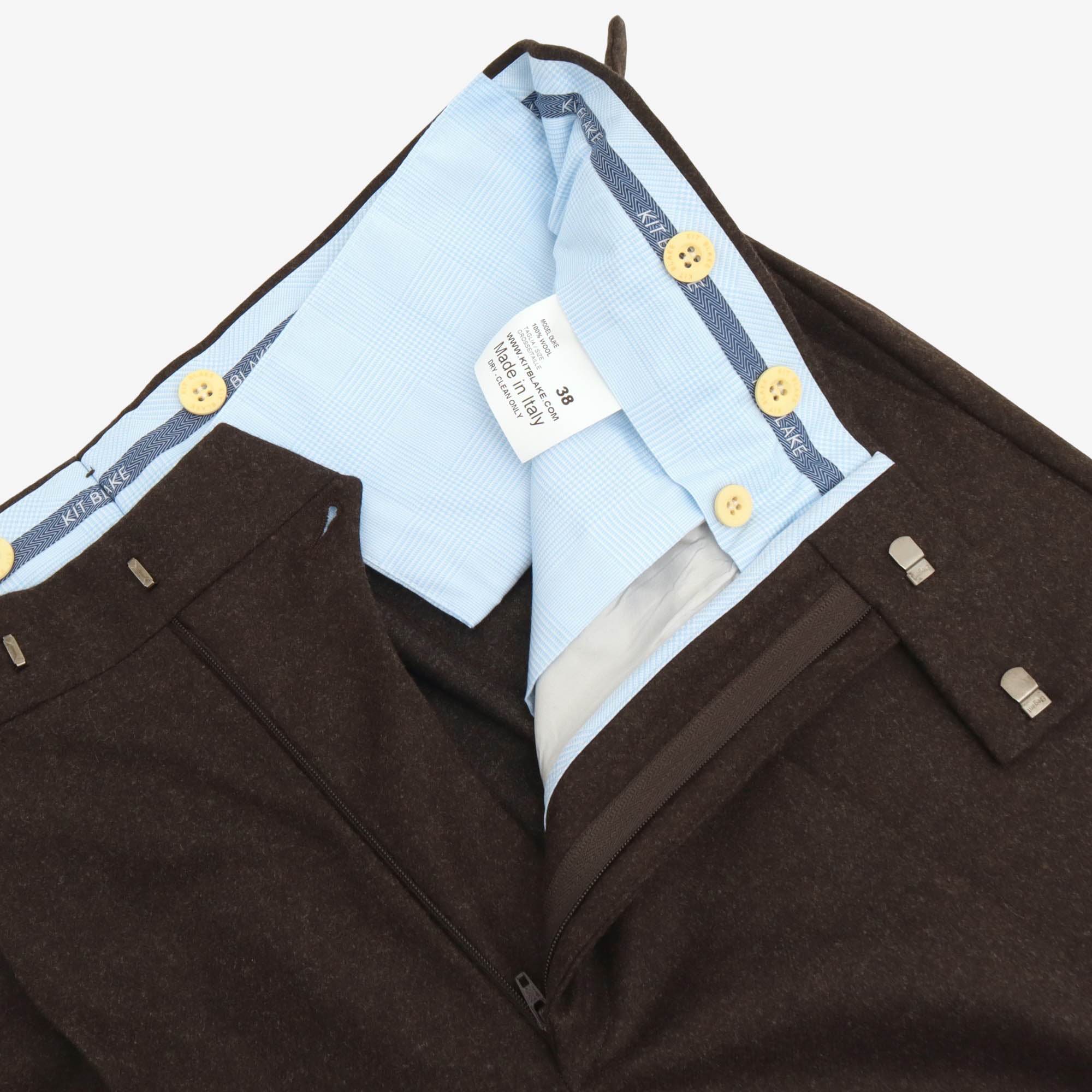 Duke Pleated Wool Flannel Trousers (38W X 32L)