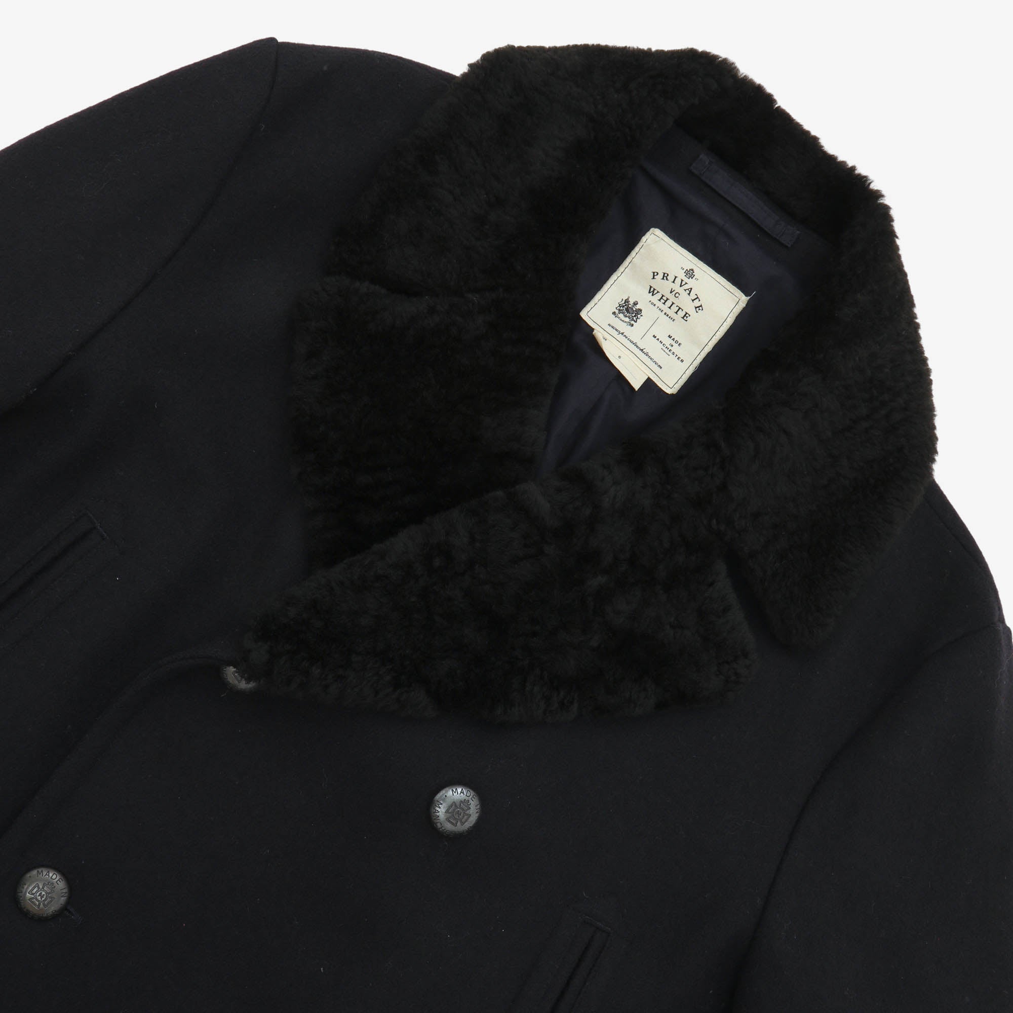 Shearling Collar Manchester Peacoat