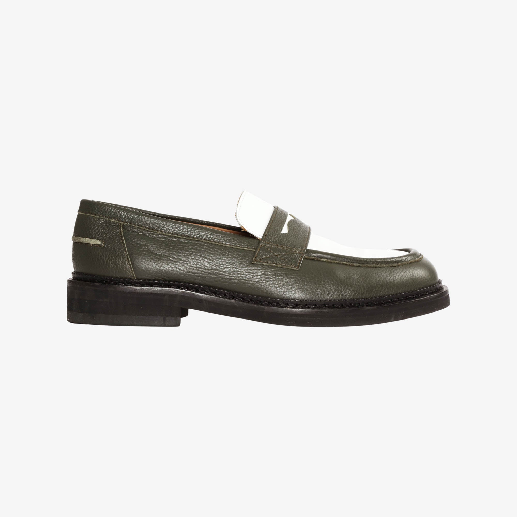 Jacques Two Tone Leather Penny Loafers