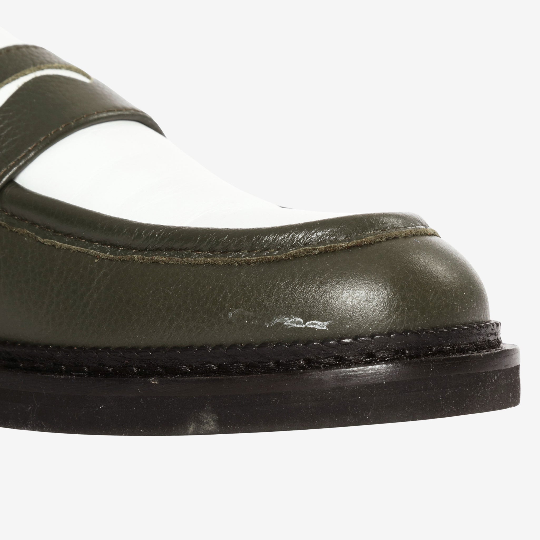 Jacques Two Tone Leather Penny Loafers