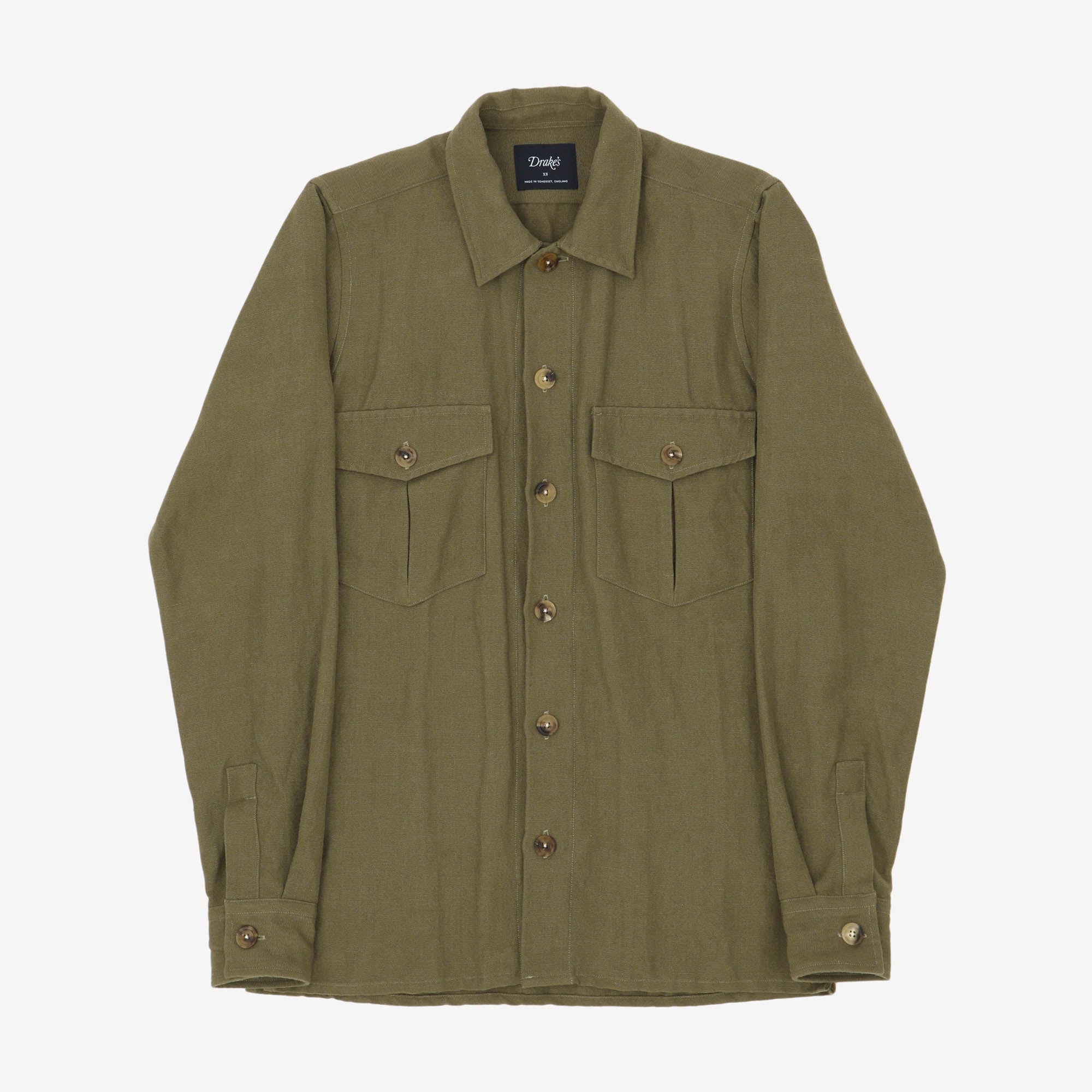Basketweave Wool Linen Overshirt