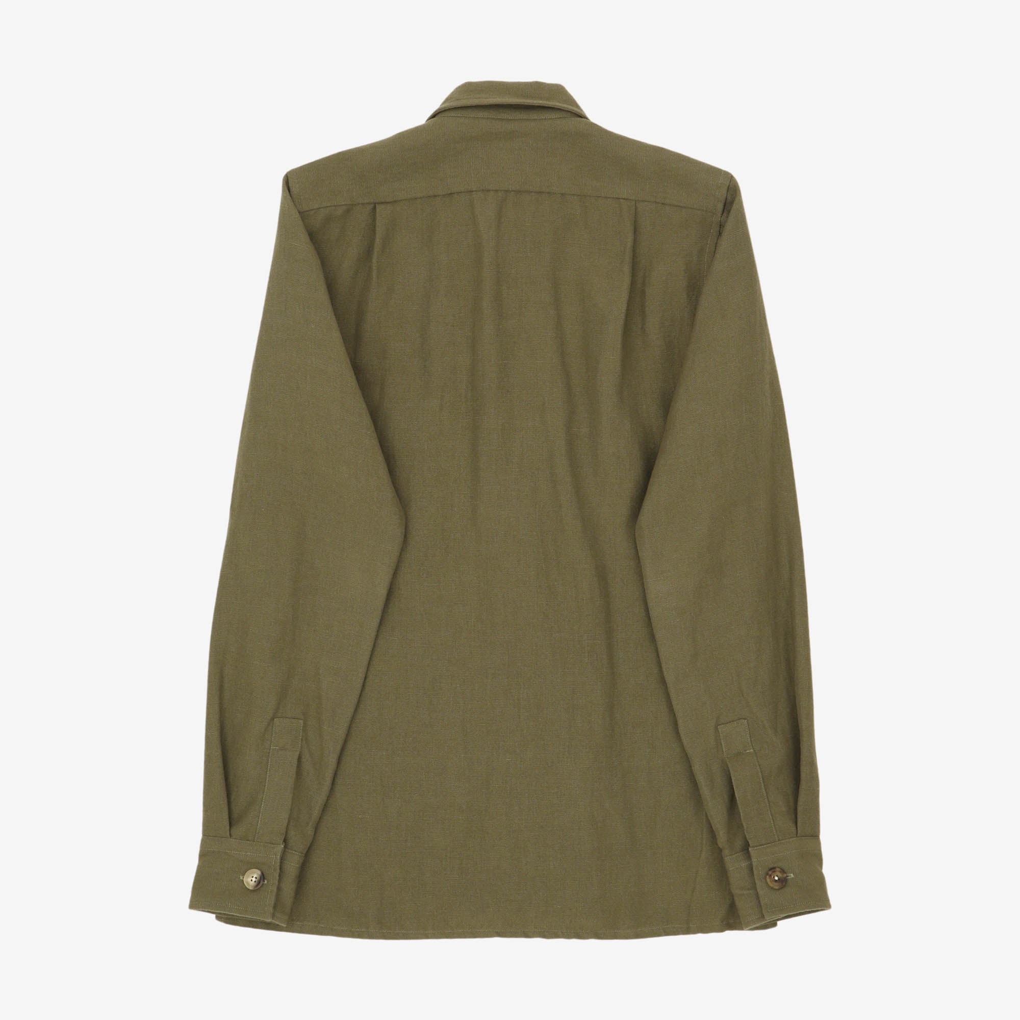 Basketweave Wool Linen Overshirt