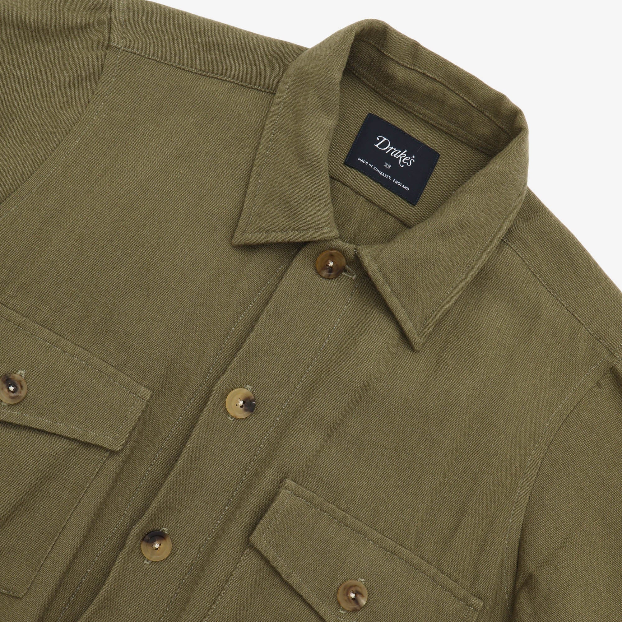 Basketweave Wool Linen Overshirt