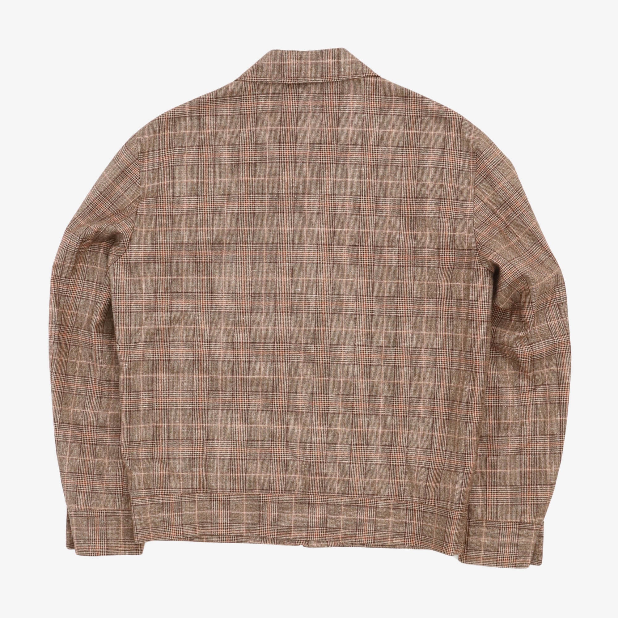 Check Wool Silk Blouson
