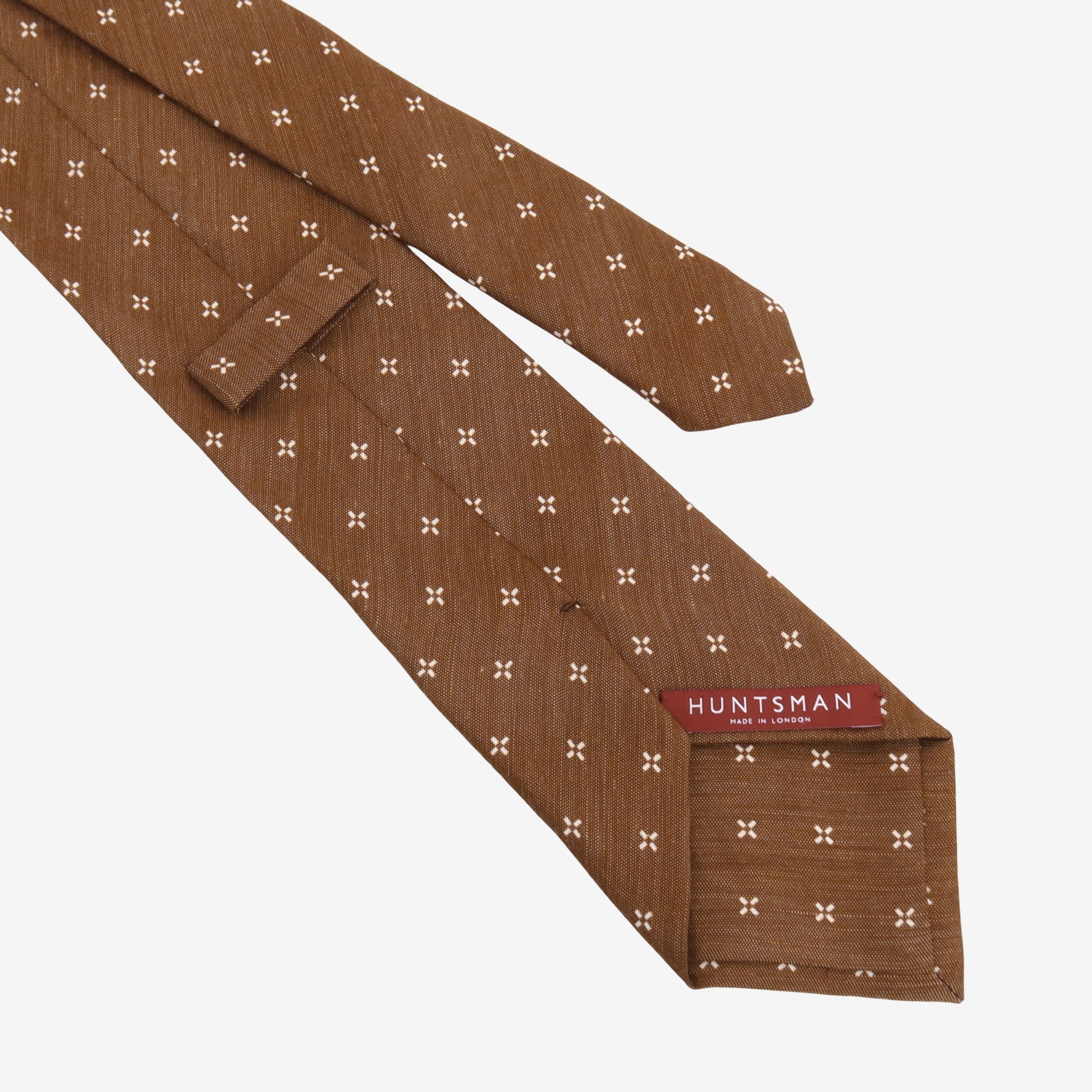 Cross Design Linen Silk Tie