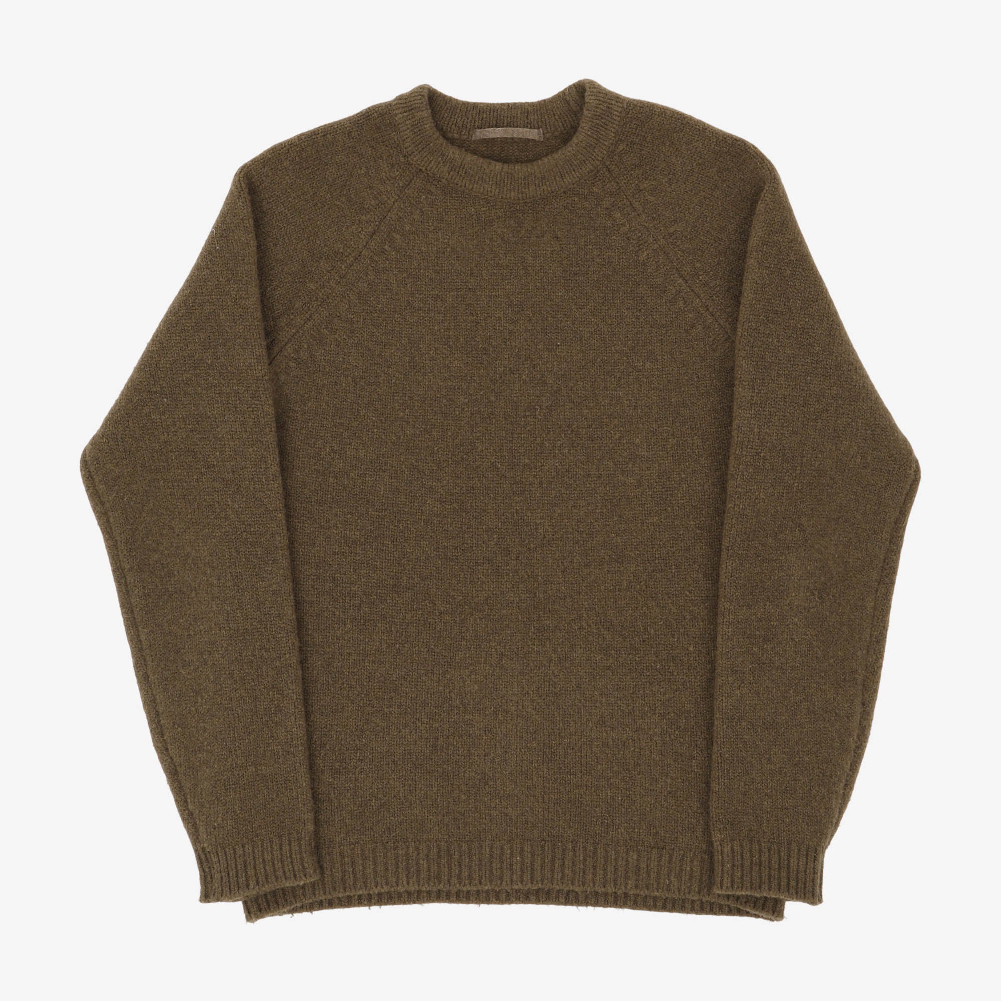 Garment Dyed Crewneck Stretch Wool Sweater