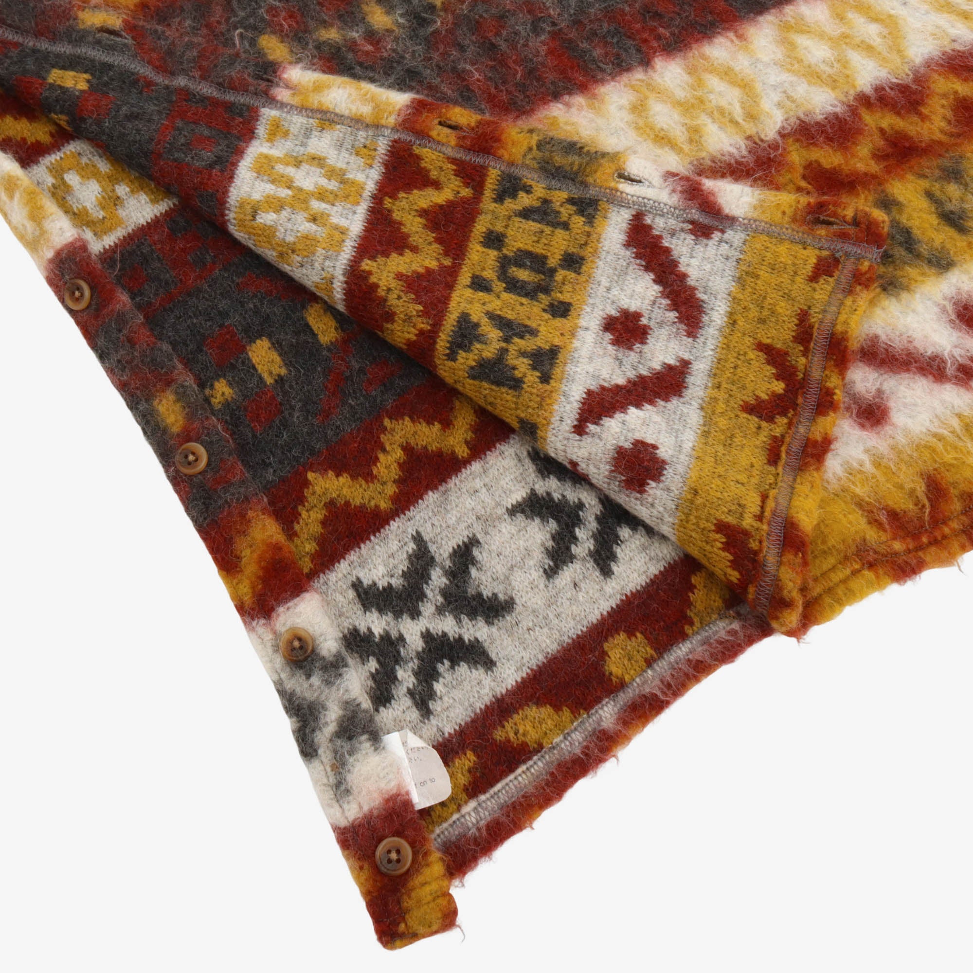 Fair Isle Mohair Button Shawl
