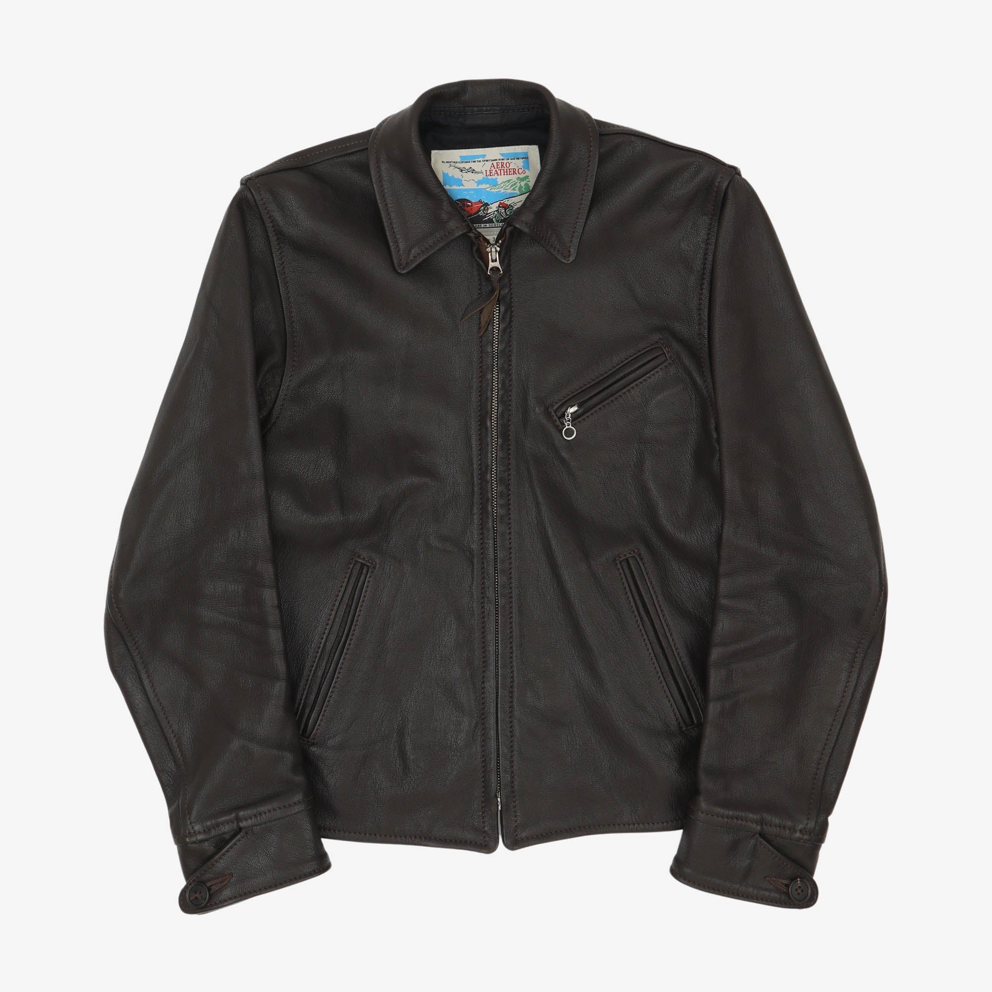 1930s Half Belt Leather Jacket