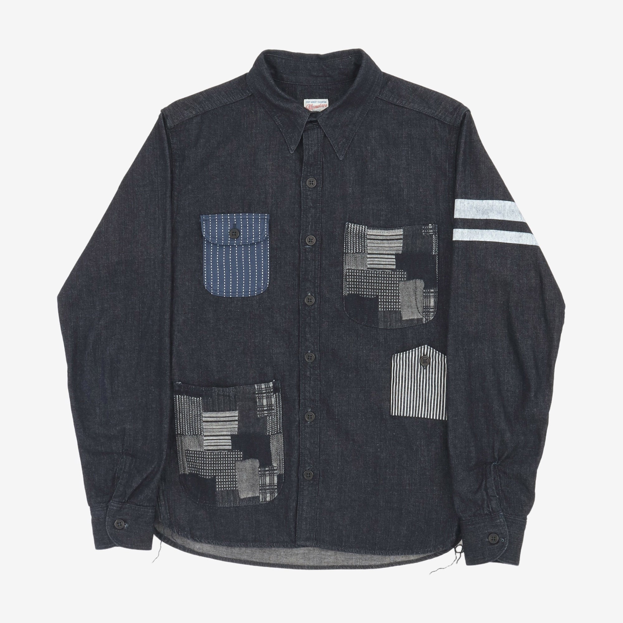 Multi Pocket Denim Patch Work Shirt