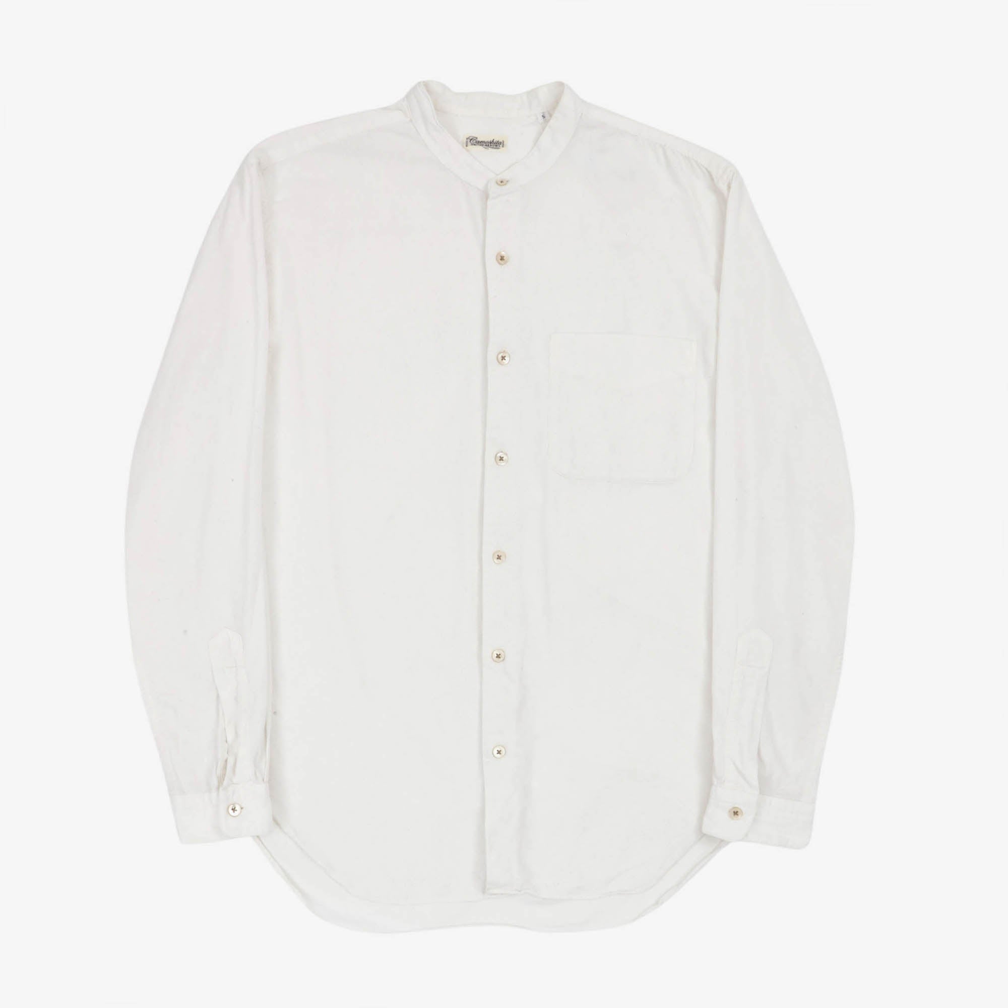 Corduroy Band Collar Shirt