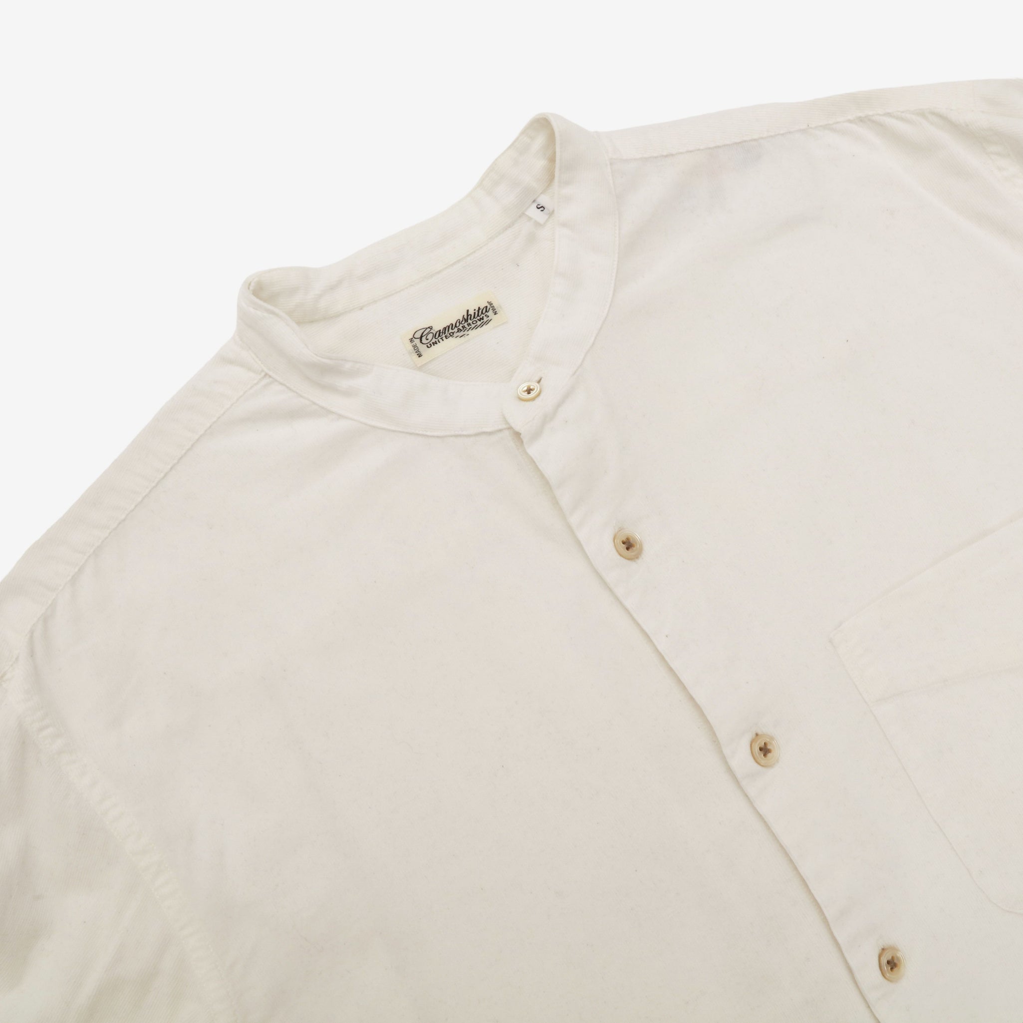 Corduroy Band Collar Shirt