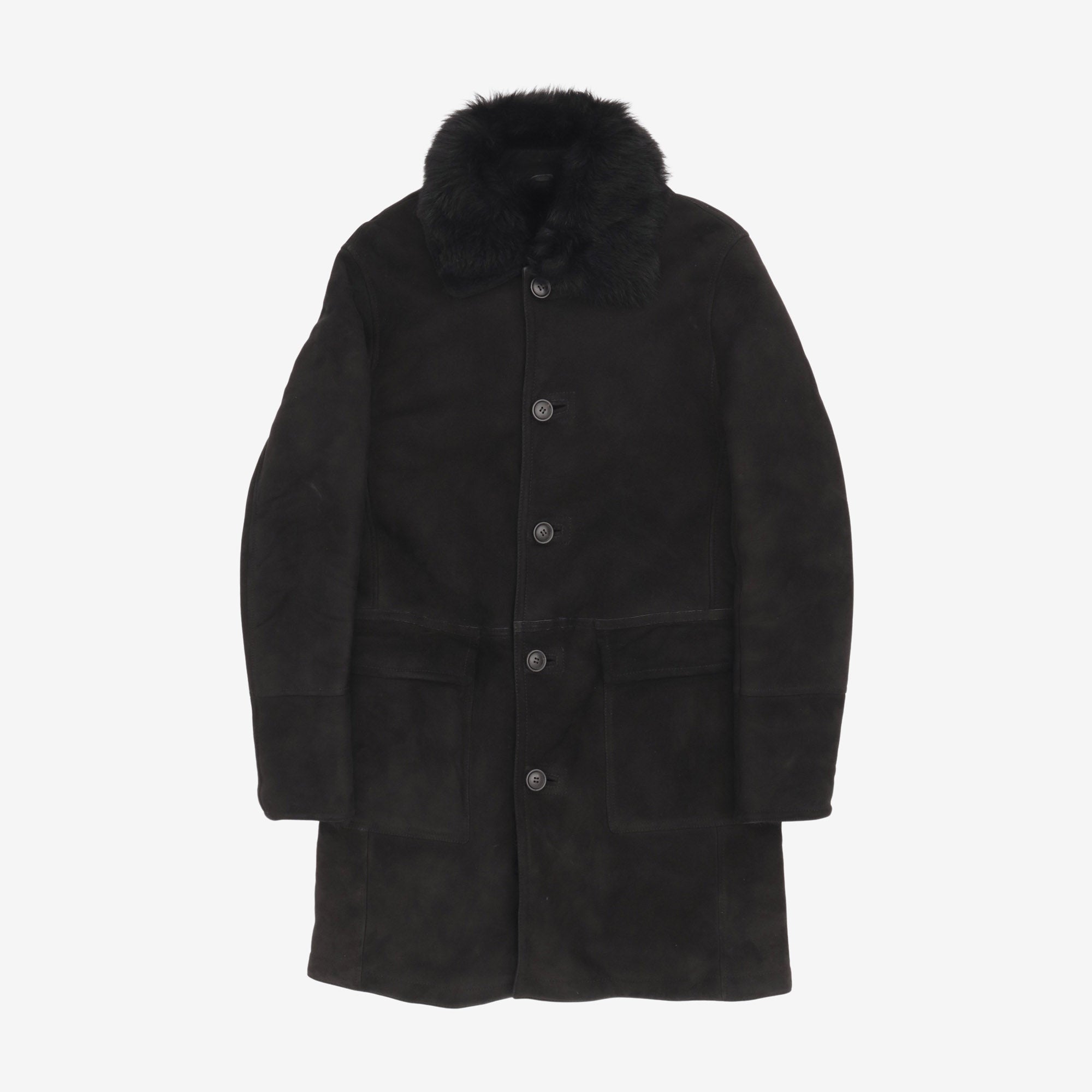 Suede Shearling Car Coat