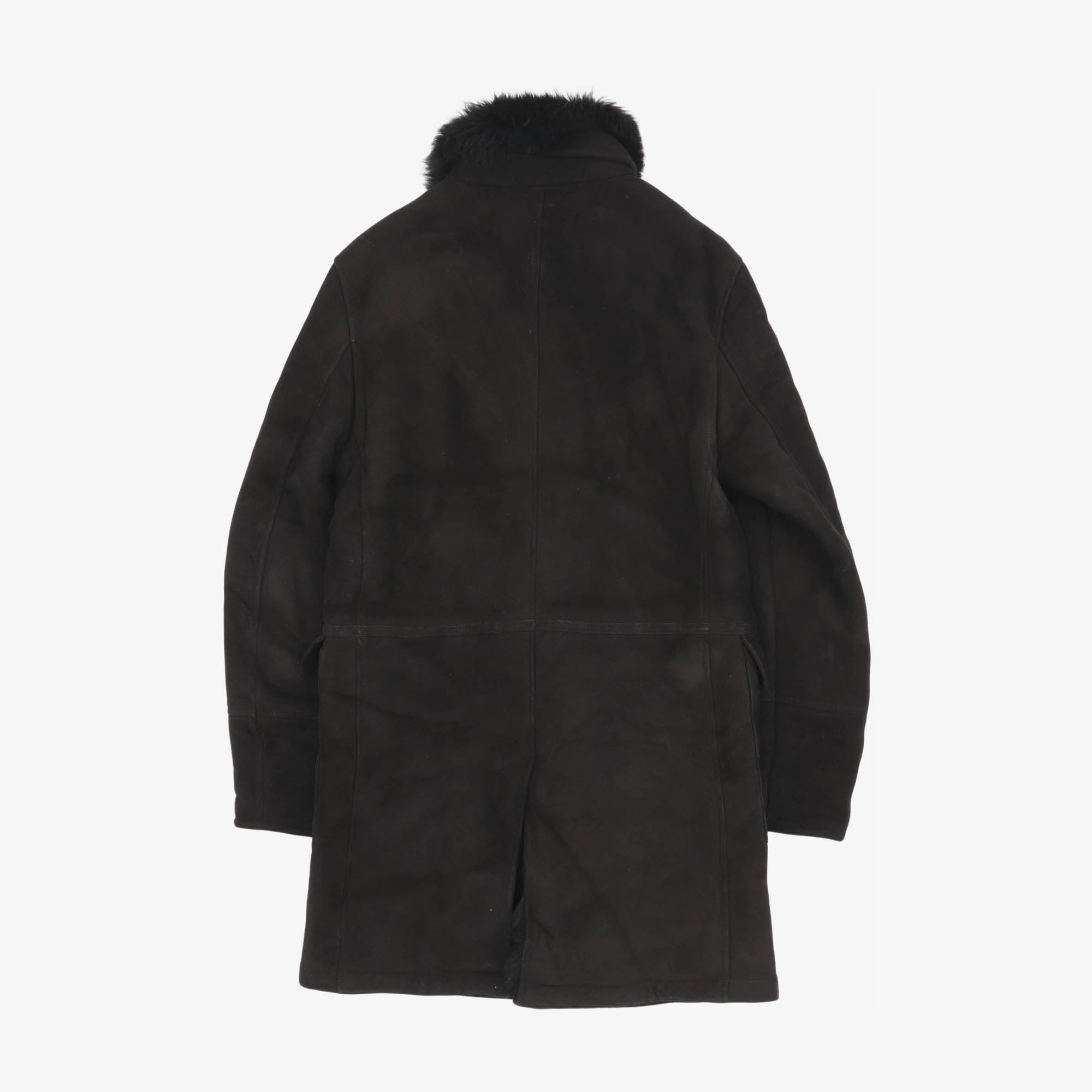 Suede Shearling Car Coat