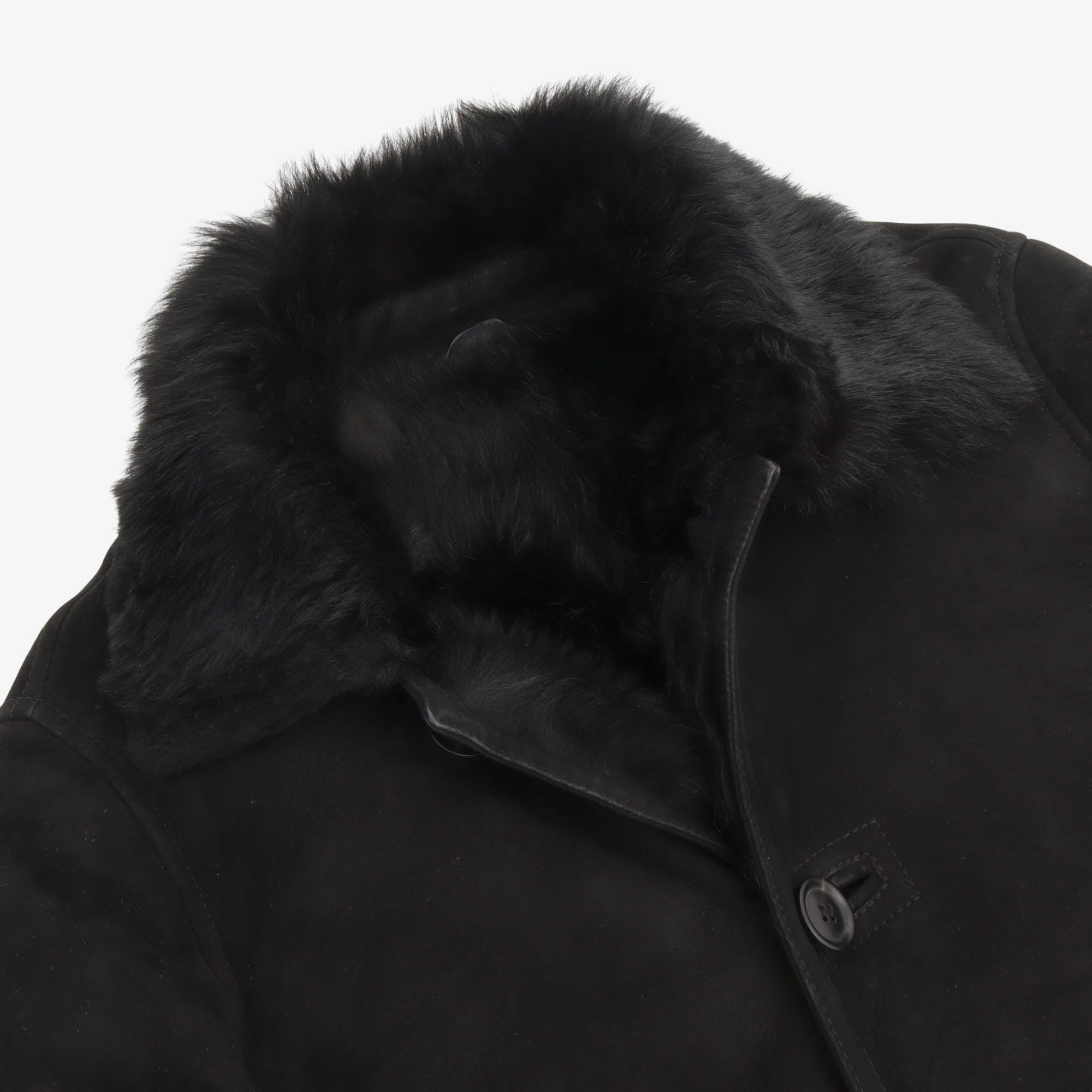 Suede Shearling Car Coat