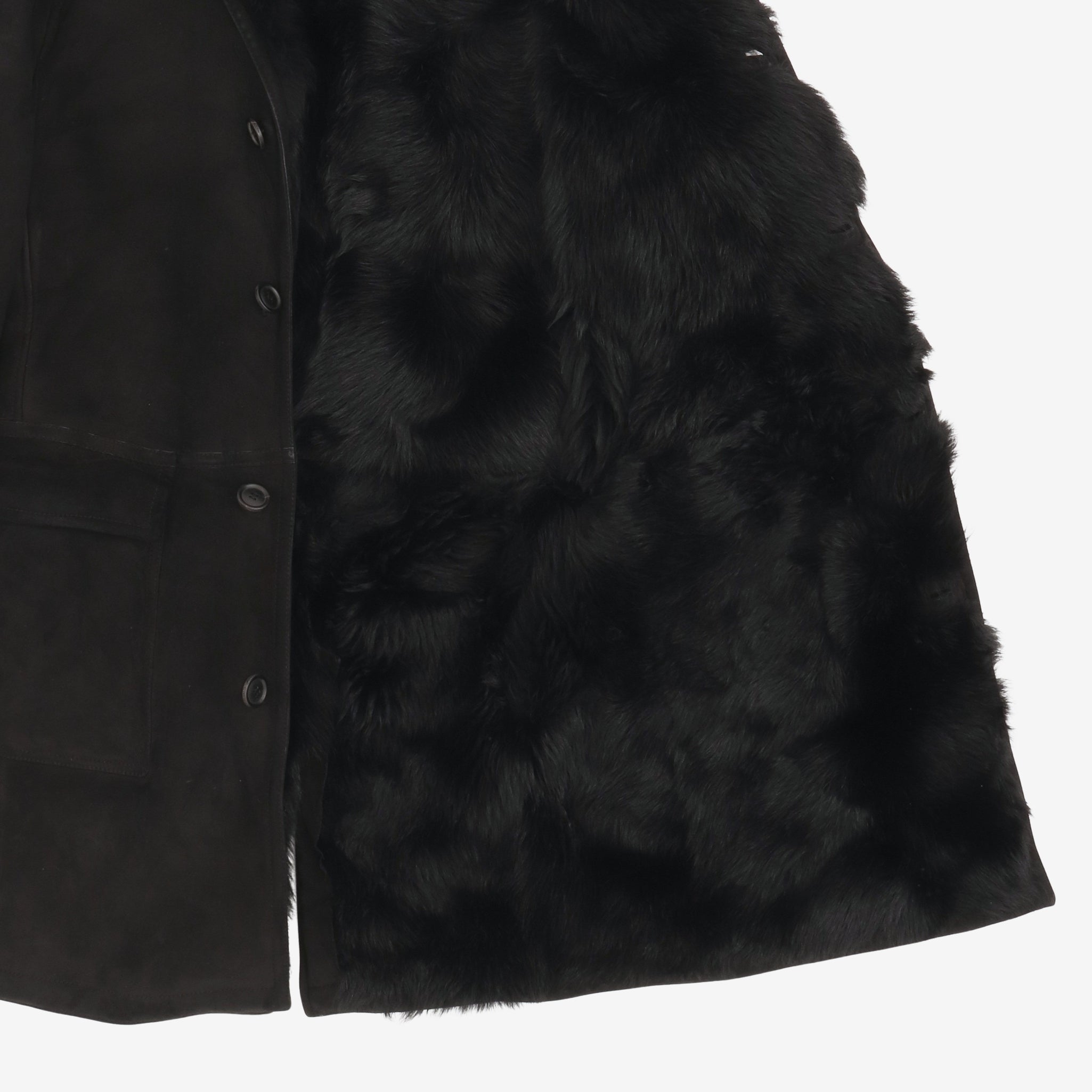 Suede Shearling Car Coat