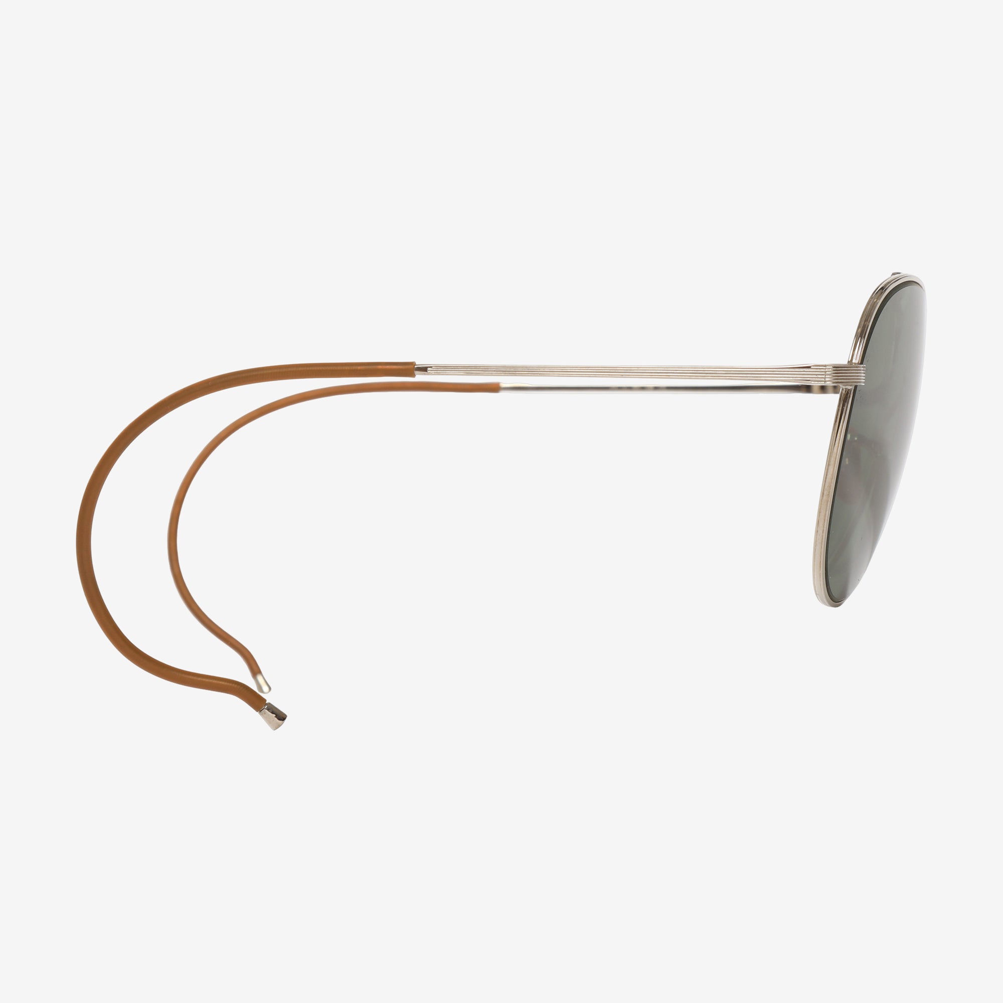 Timeworn Drop Eye Silver Green Sunglasses