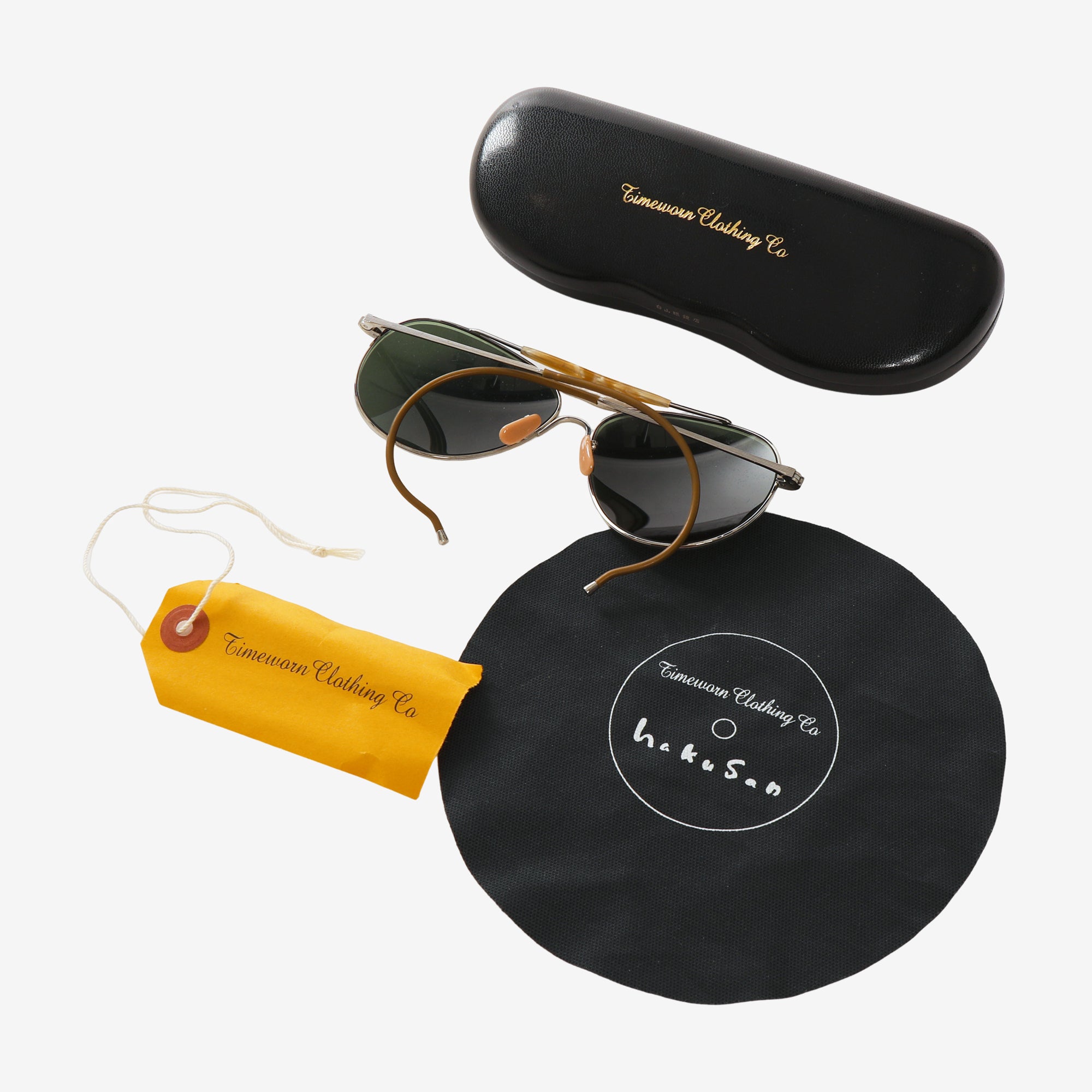 Timeworn Drop Eye Silver Green Sunglasses