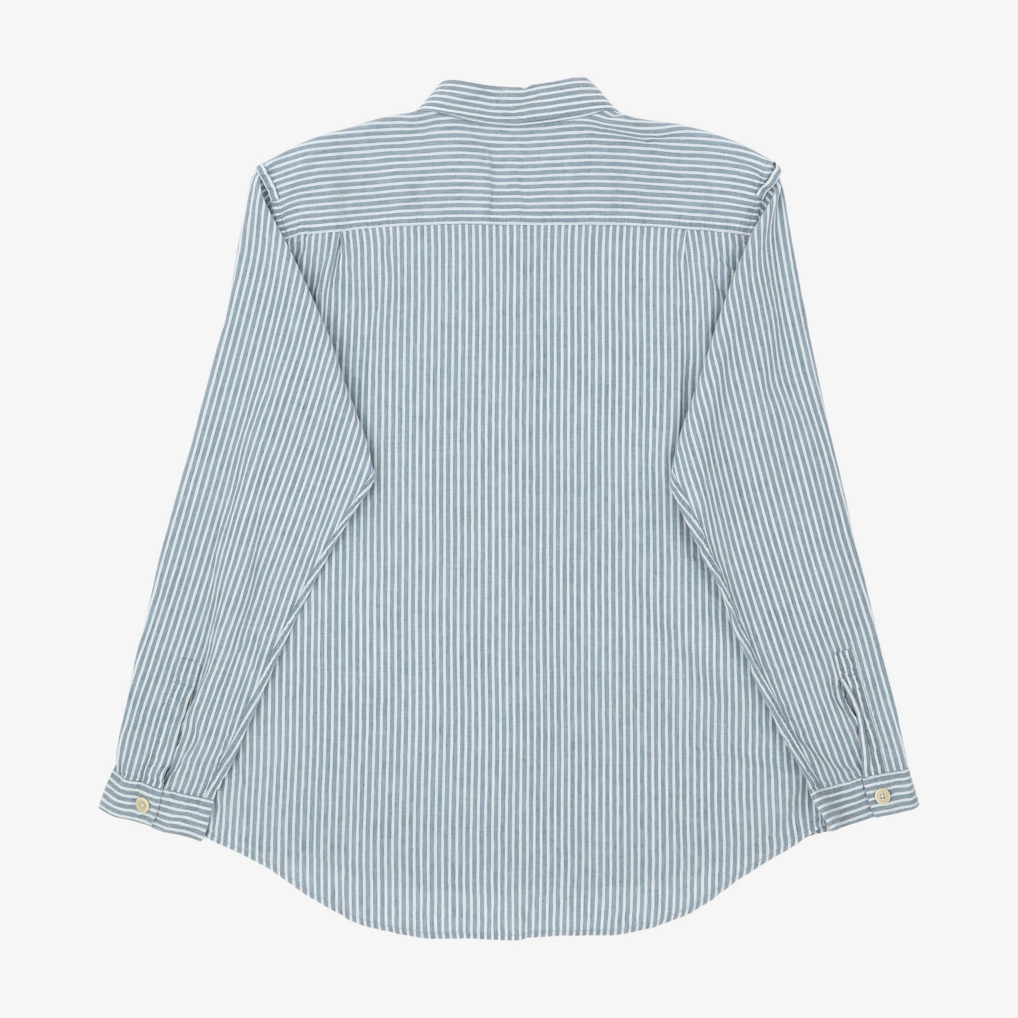 Linen Blend Striped Work Shirt