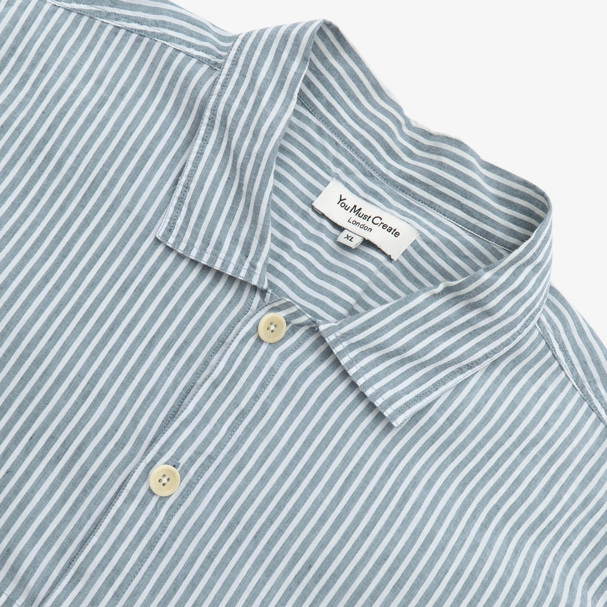 Linen Blend Striped Work Shirt