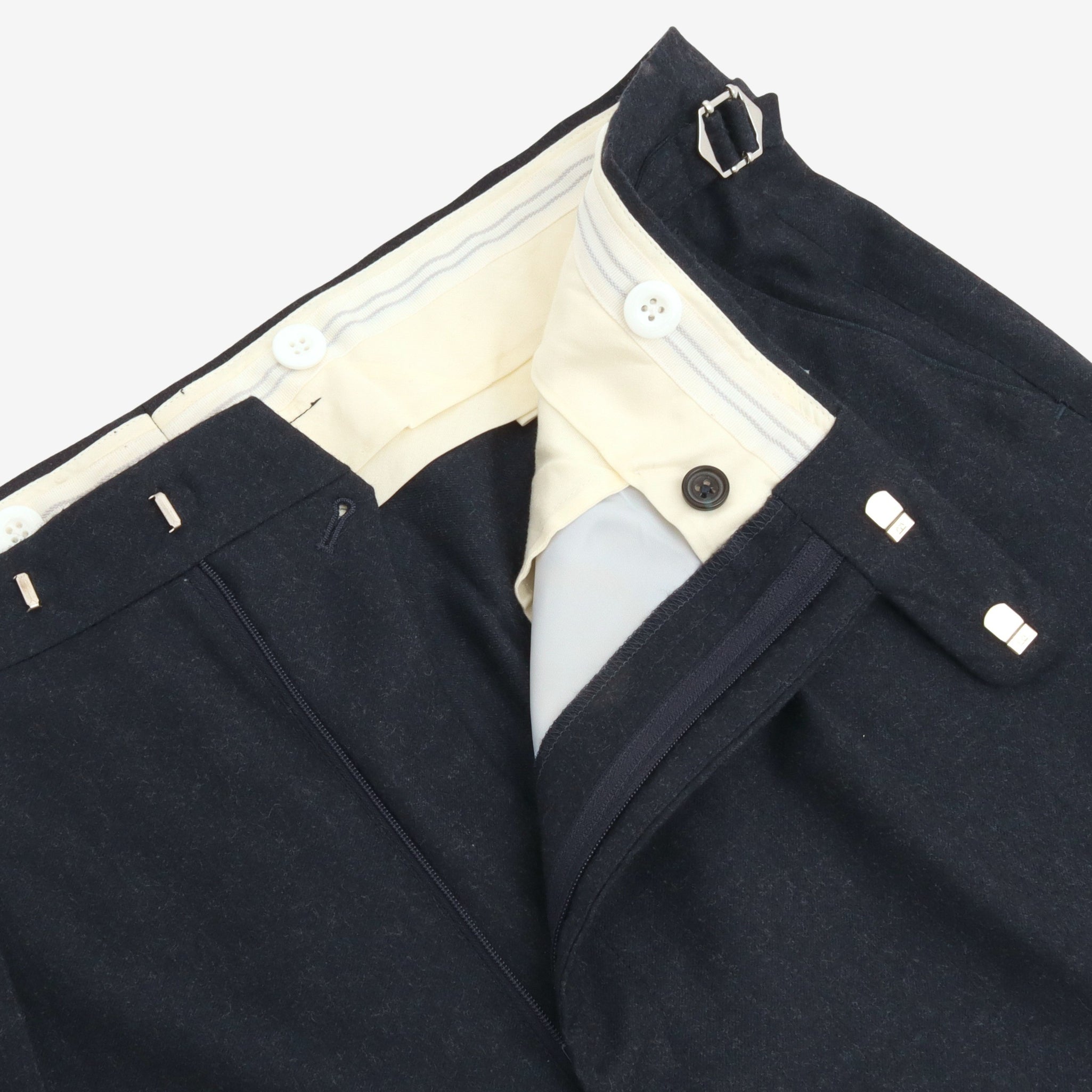 Wool Pleated Tailored Trousers (36W X 31L)
