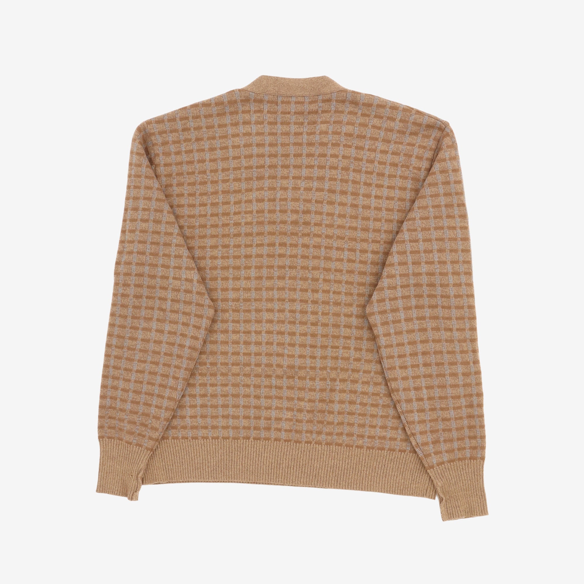 Plaid Jacquard V Neck Sweater