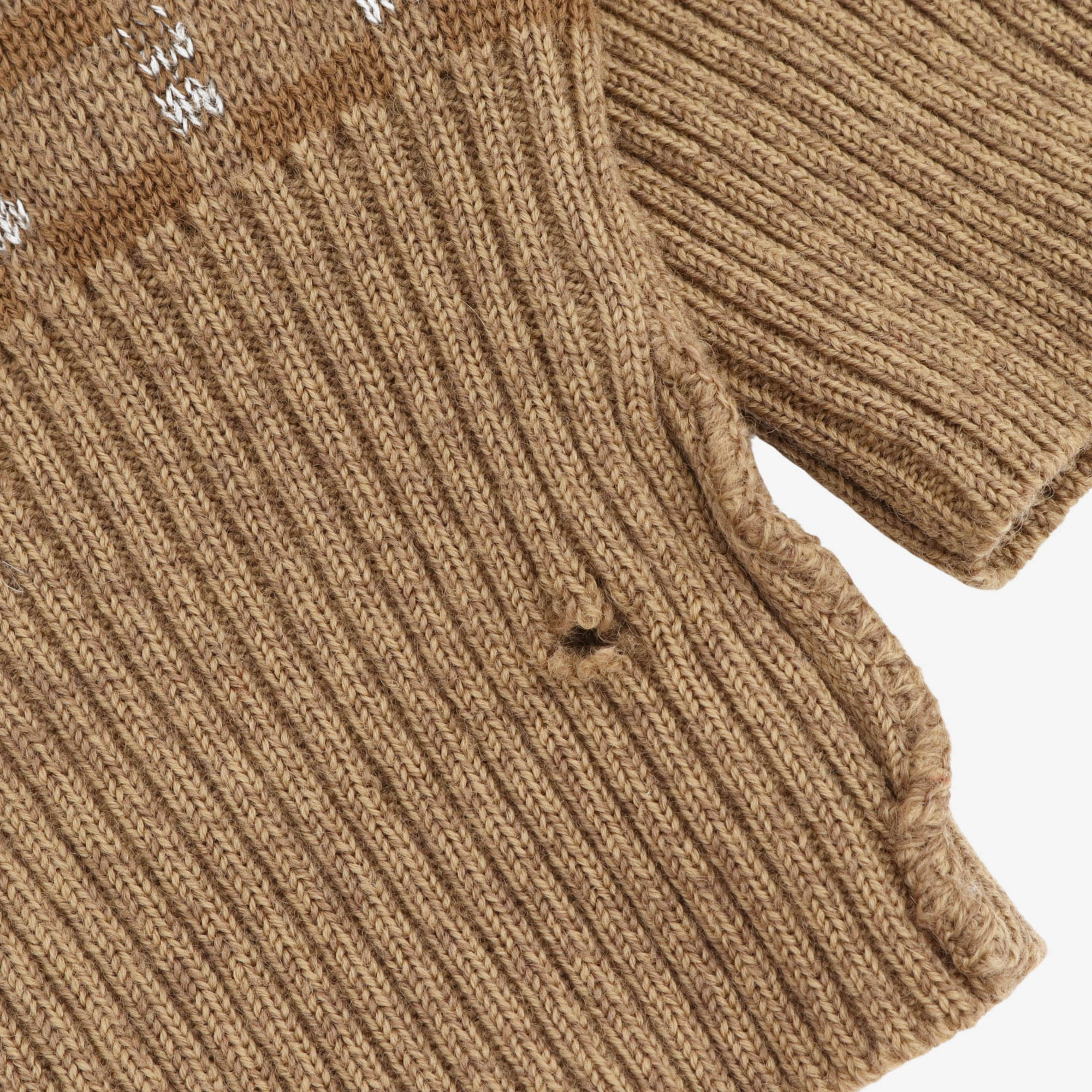 Plaid Jacquard V Neck Sweater