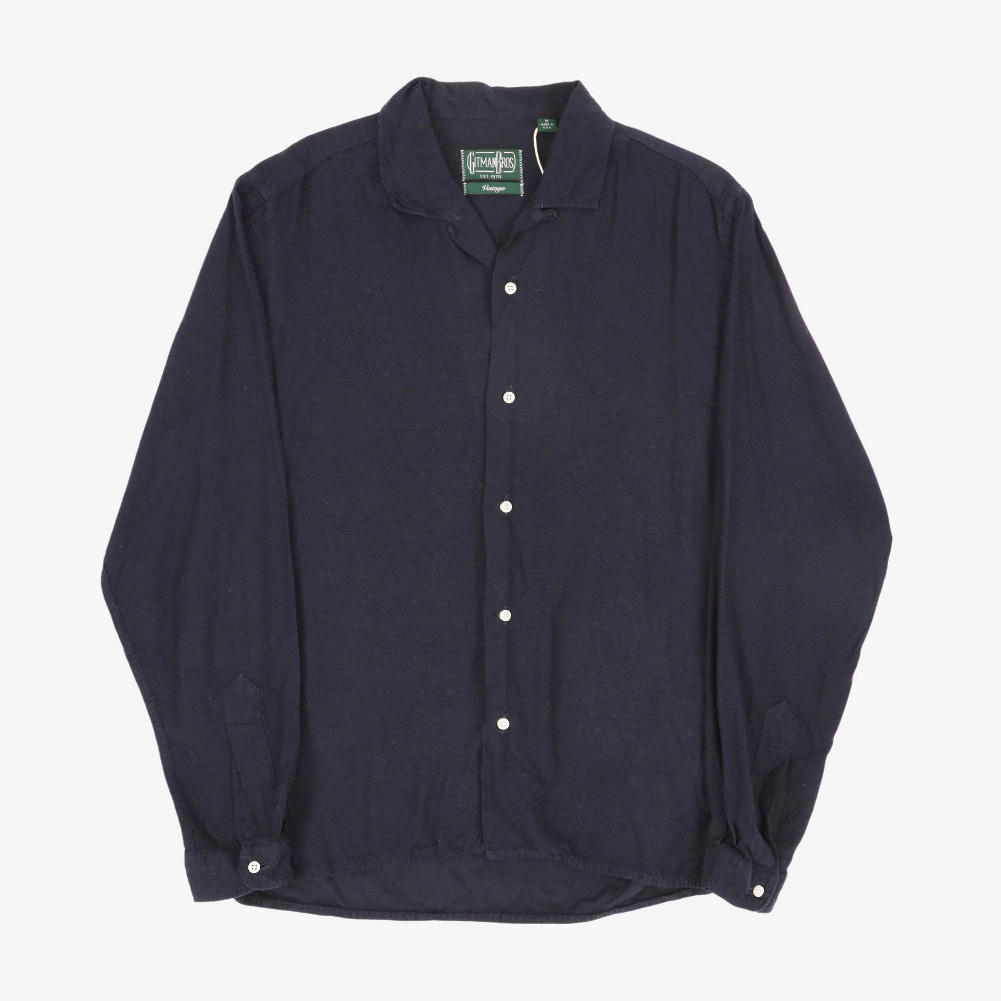 Rayon Wool Blend Camp Collar Shirt