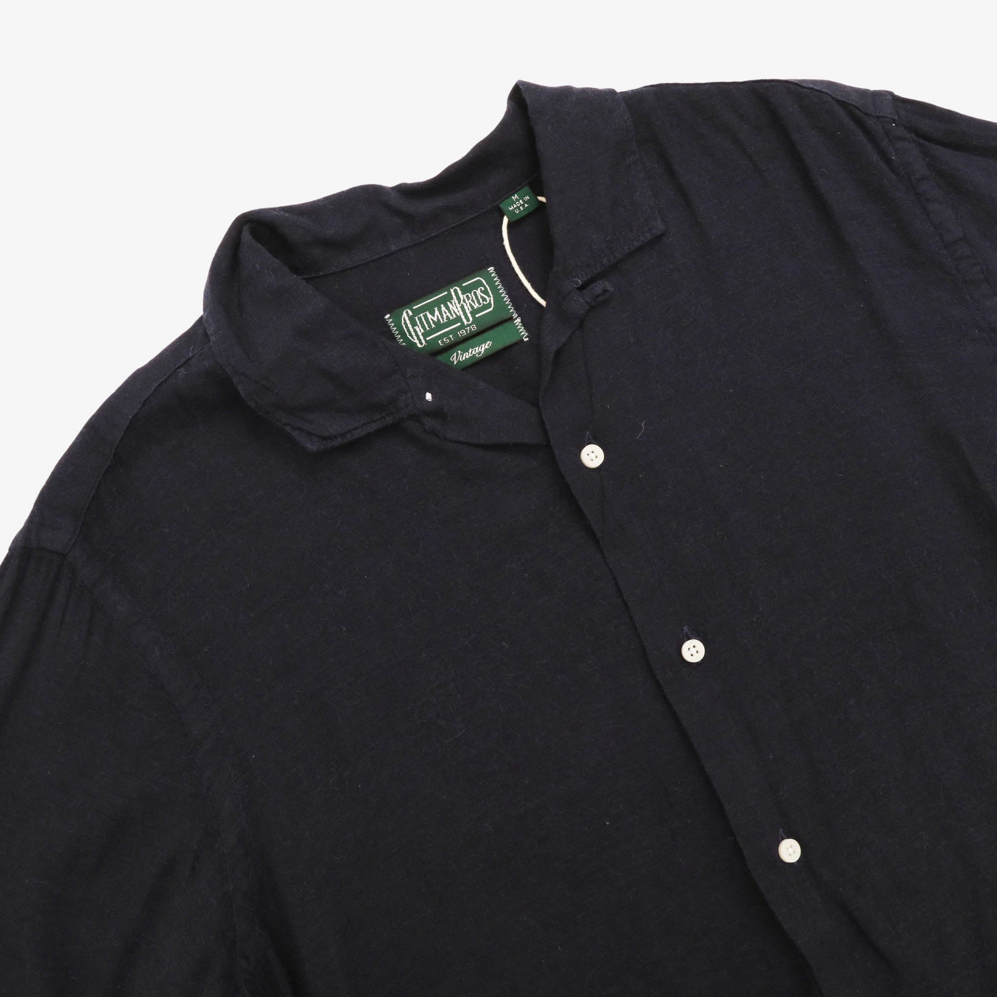 Rayon Wool Blend Camp Collar Shirt