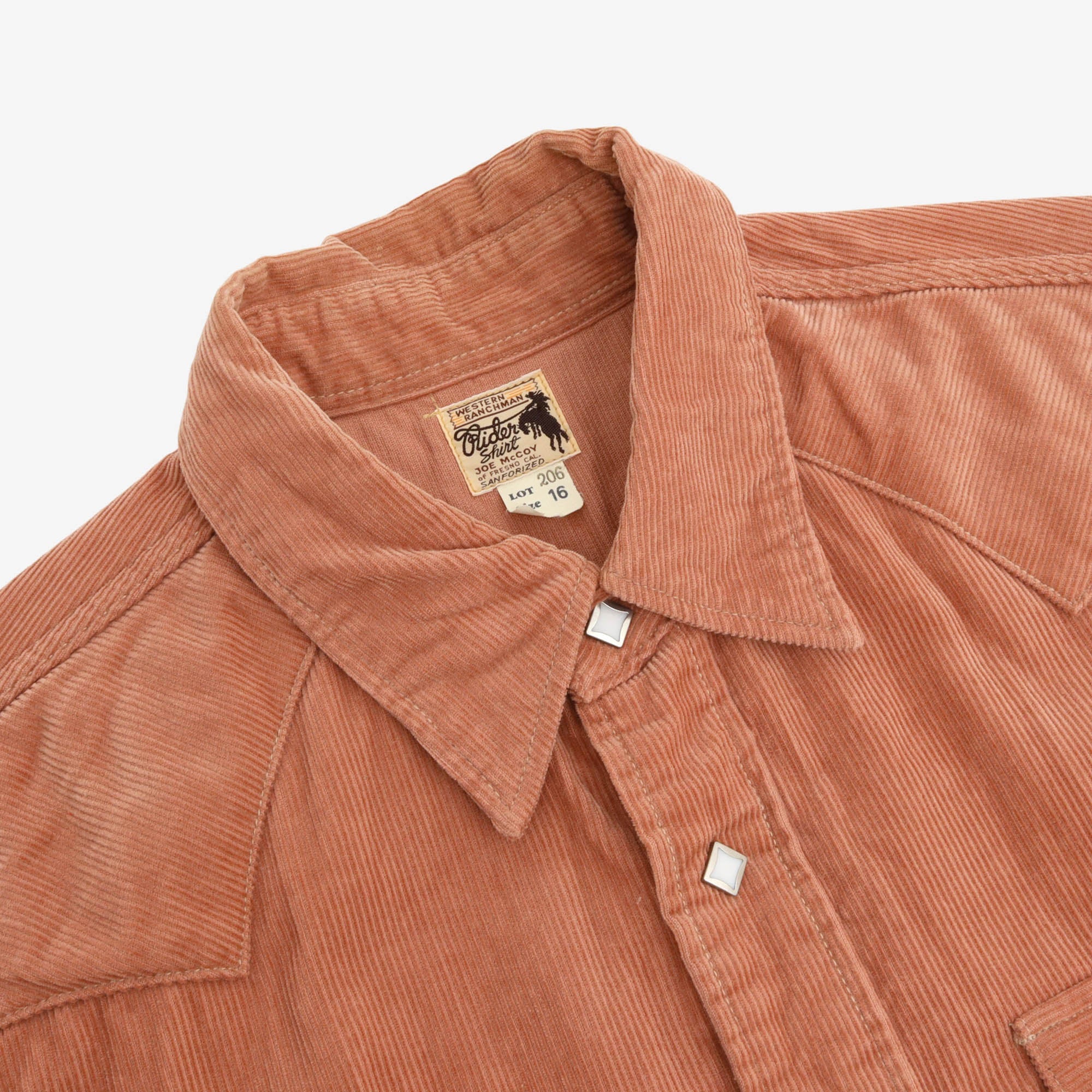 Corduroy Snap Button Western Shirt
