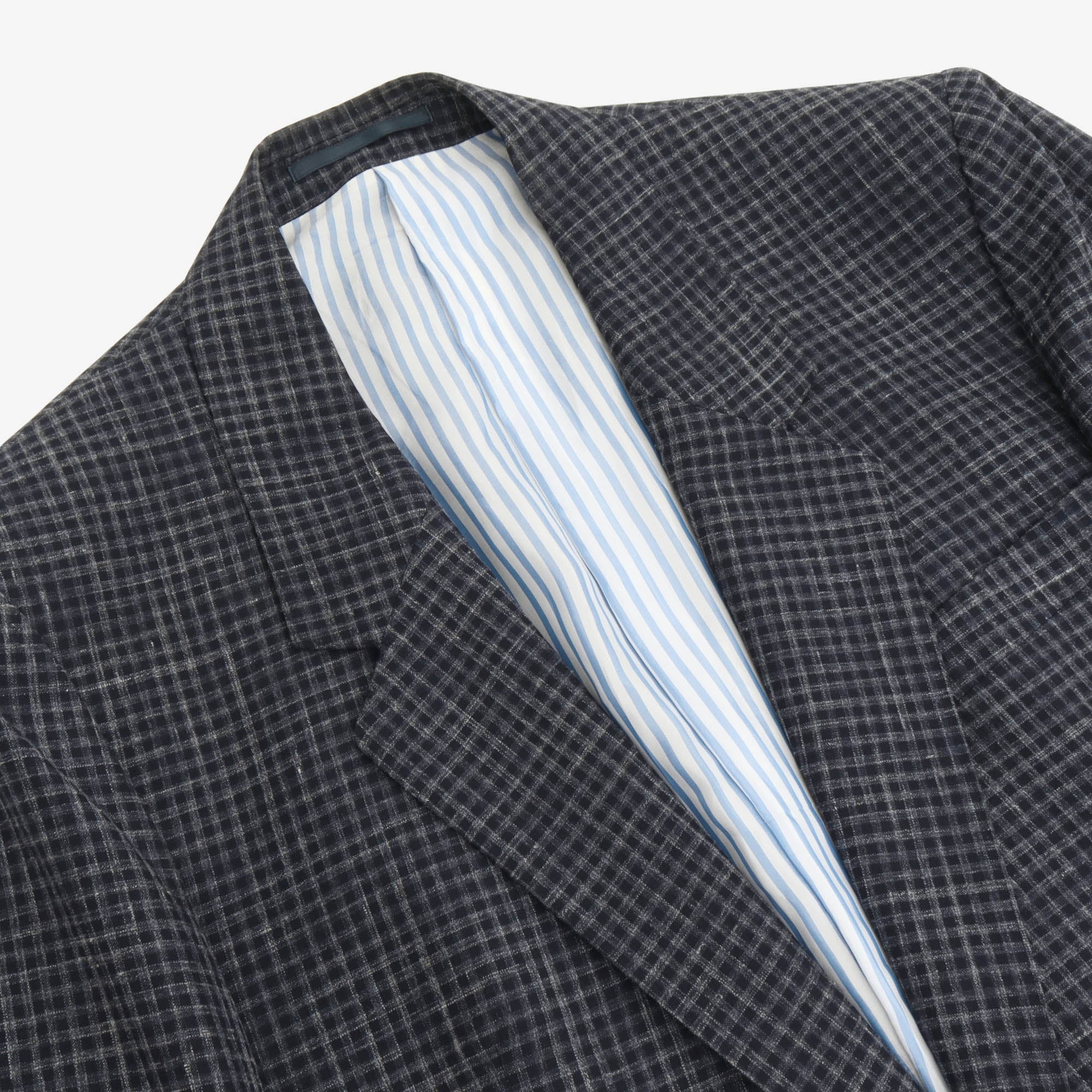 Wool Silk Linen Check Blazer