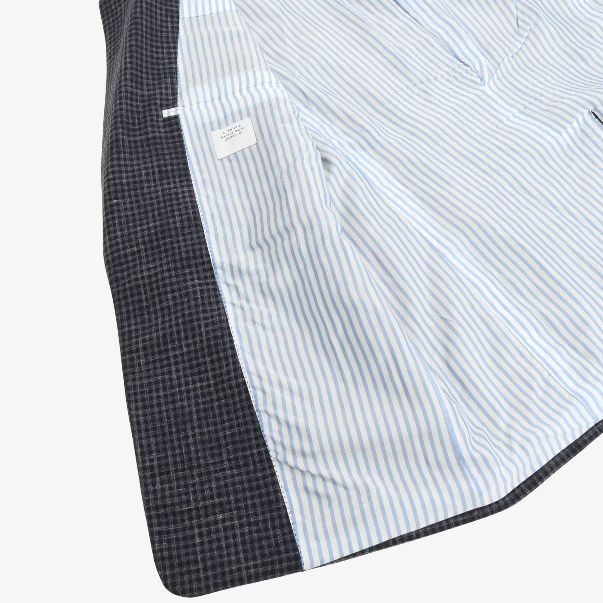 Wool Silk Linen Check Blazer